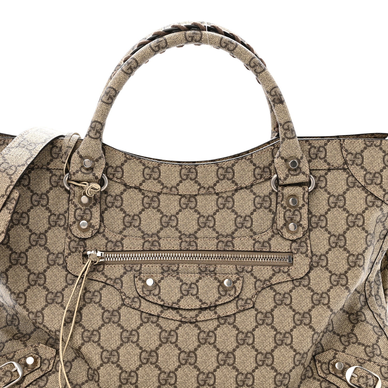 X GUCCI GG Supreme Monogram Neo Classic Silver Hardware City Beige Ebony - Image 8