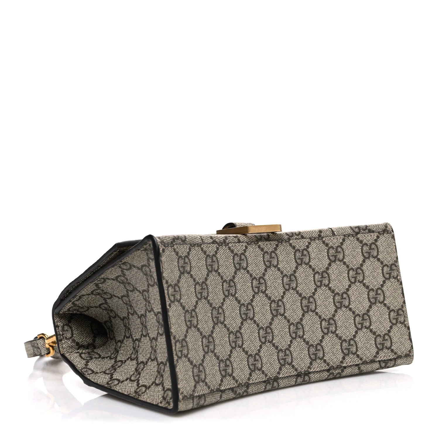 X GUCCI GG Supreme Monogram Small Hourglass Top Handle Bag Beige Ebony - Image 4