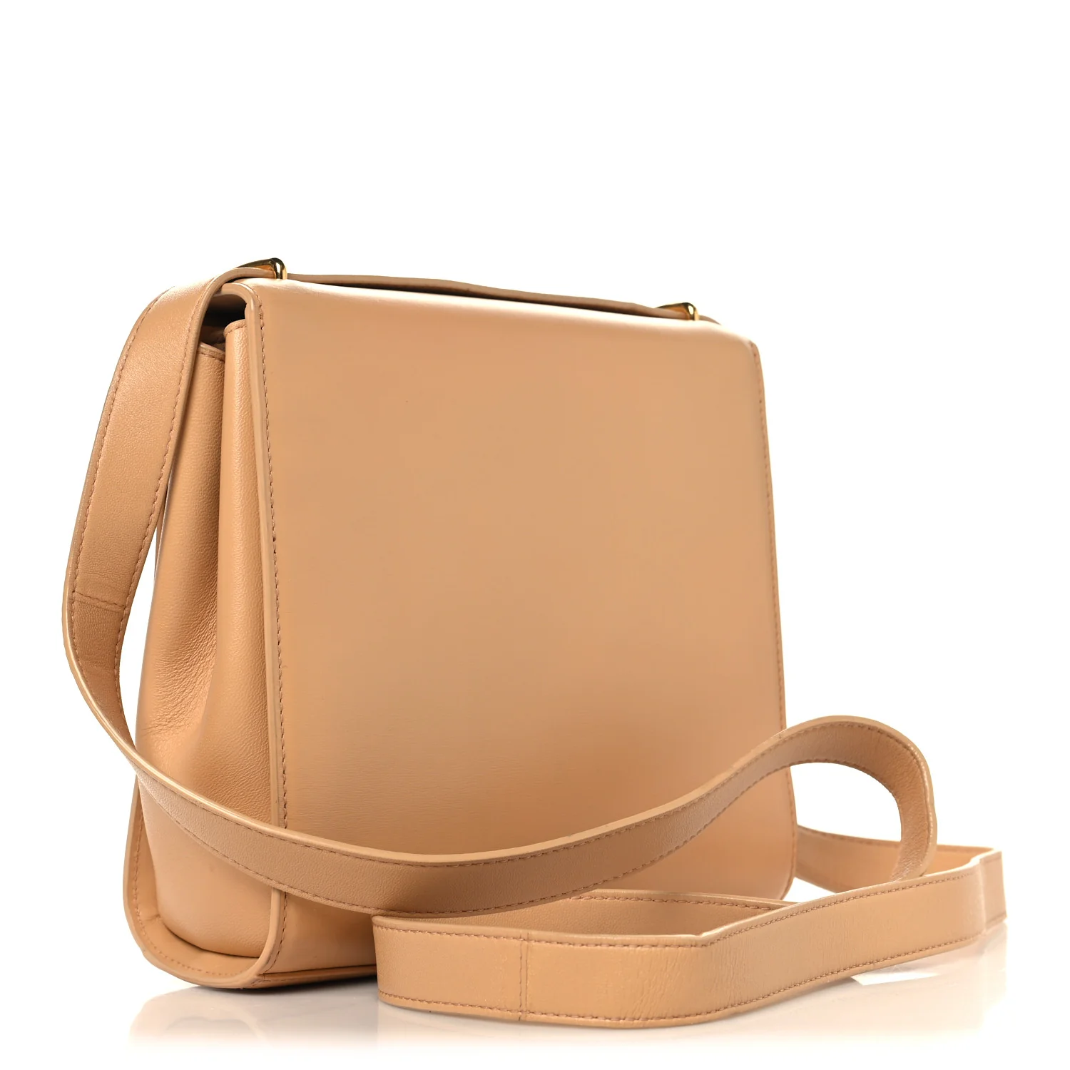 Box Calfskin Nappa Clip Bag Almond Gold - Image 3