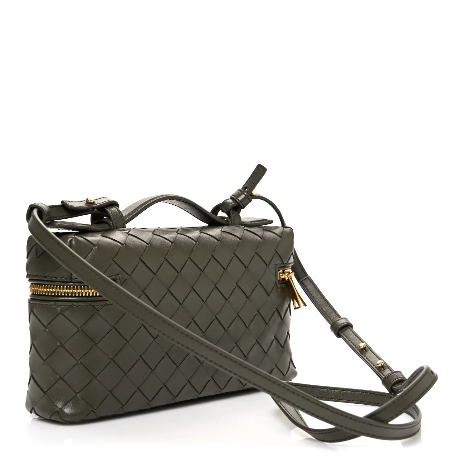 Calfskin Intrecciato Bang Bang Vanity Case Kaki - Image 3