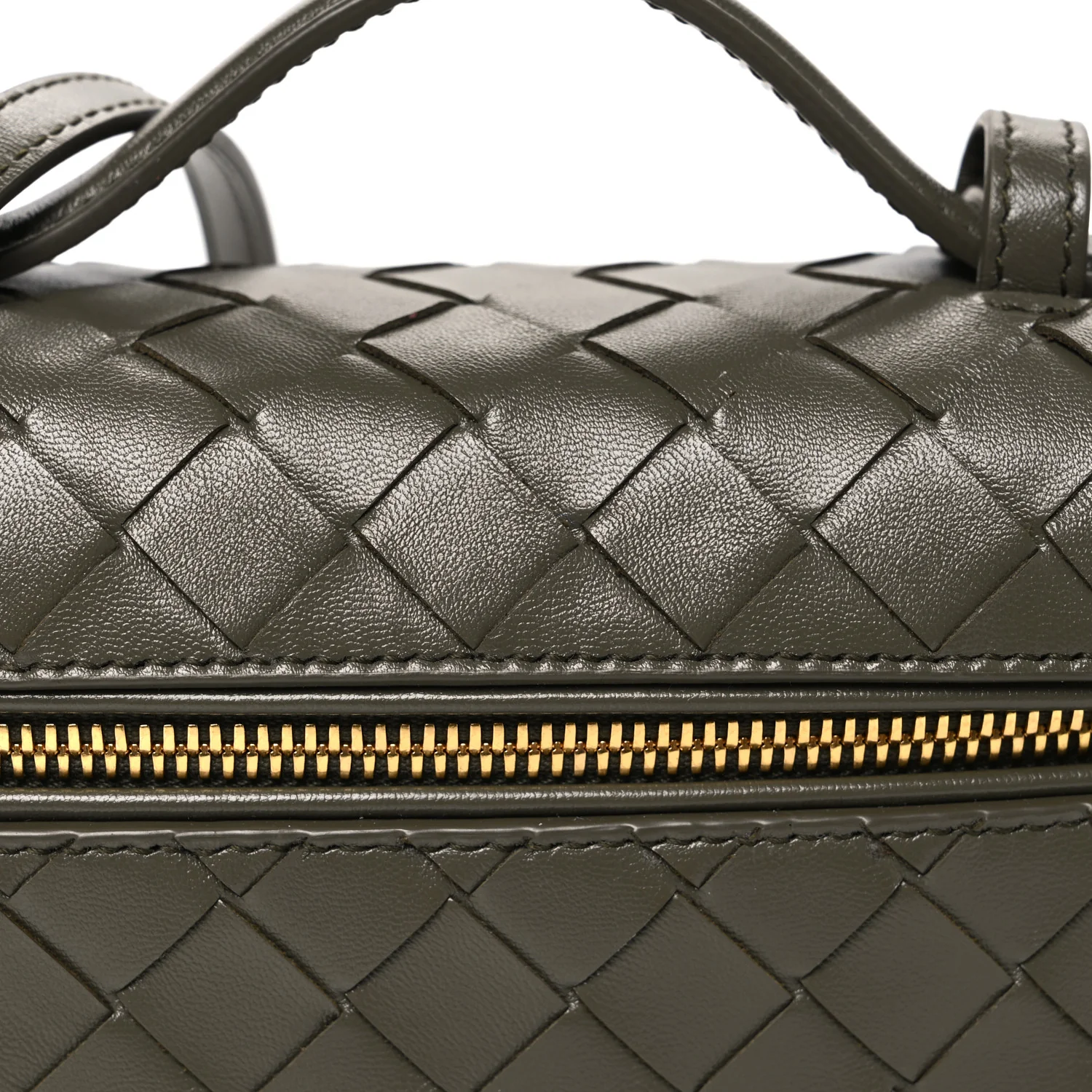 Calfskin Intrecciato Bang Bang Vanity Case Kaki - Image 9