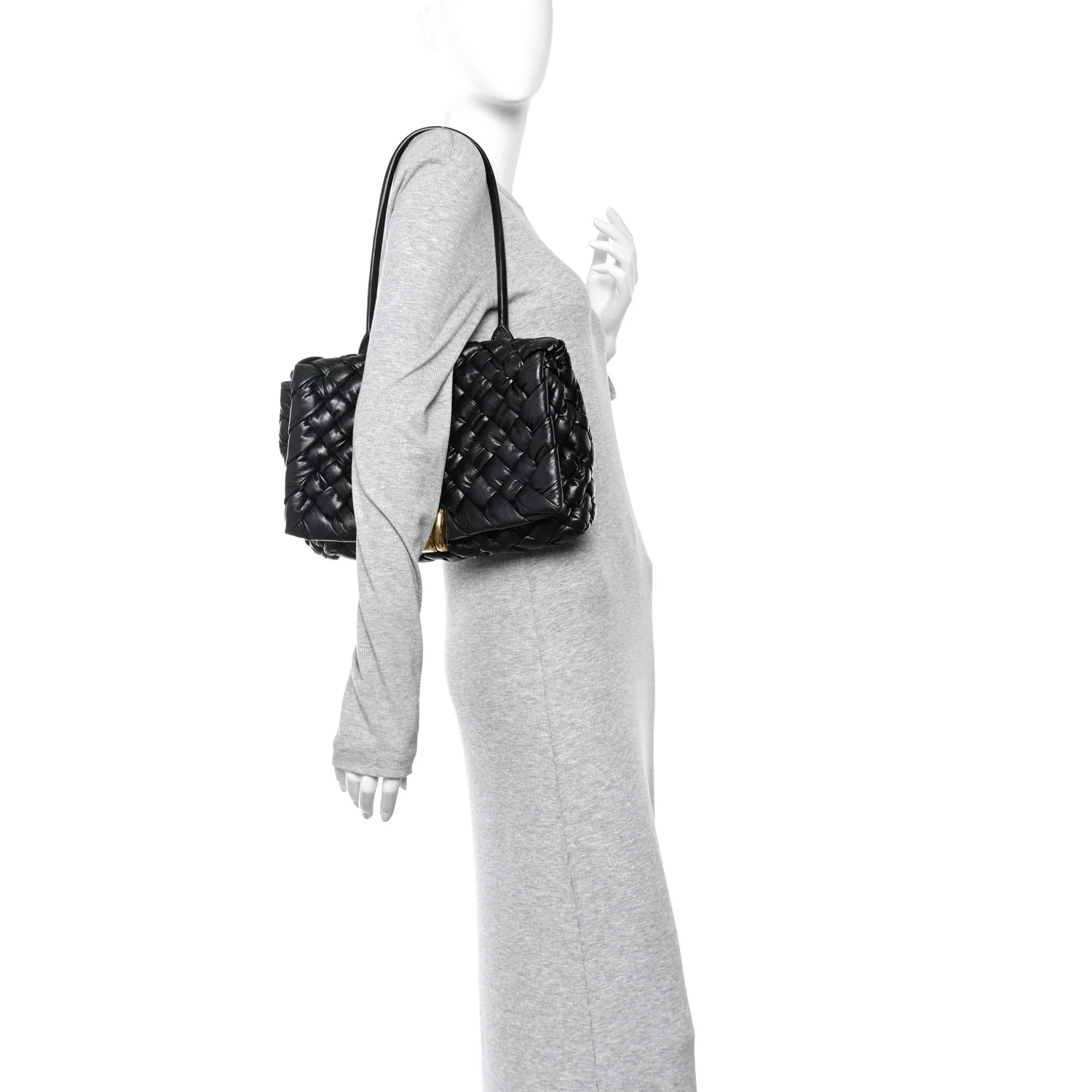 Calfskin Intreccio Rumple Desiree Shoulder Bag Black - Image 2