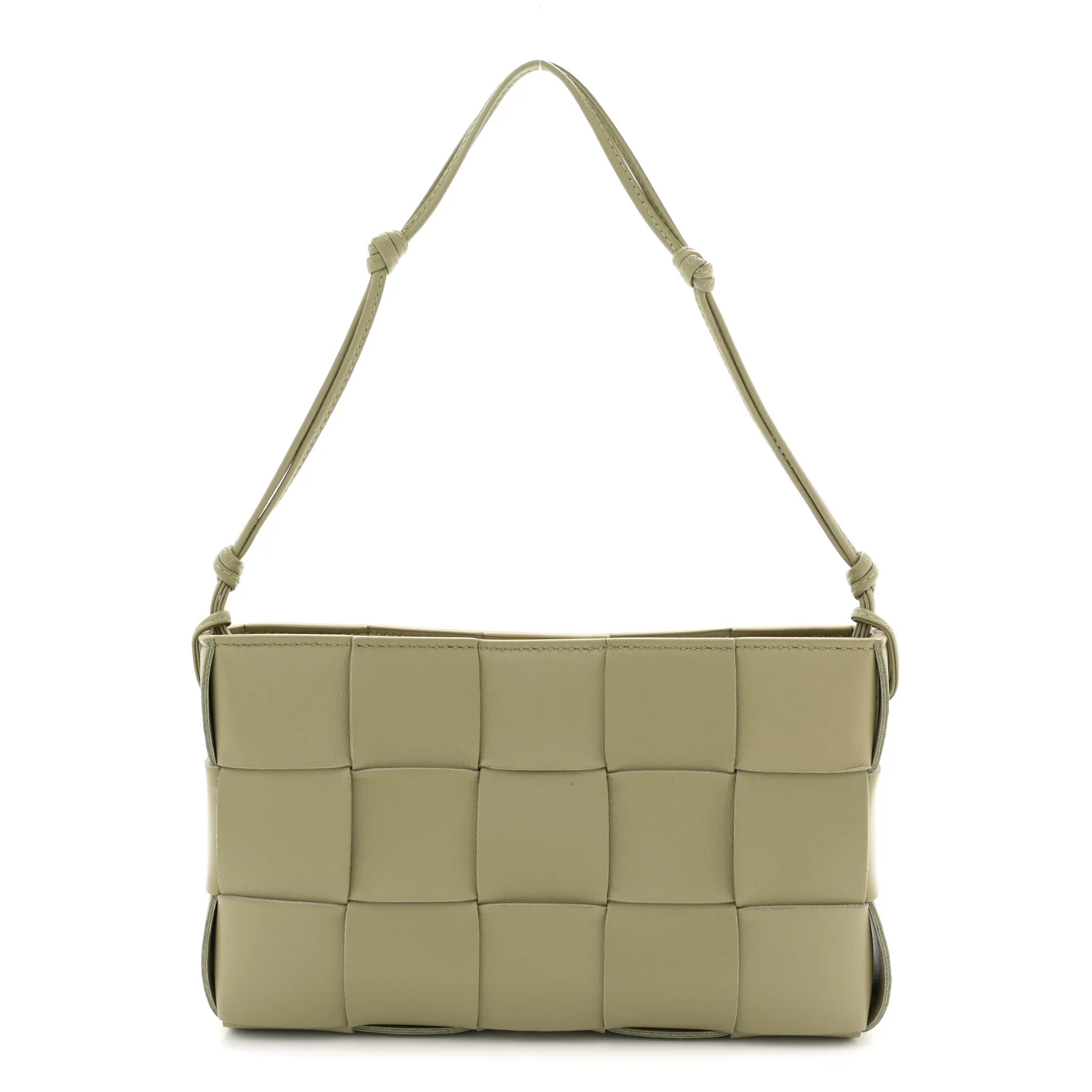 Calfskin Maxi Intrecciato Cassette Pouch On Strap Travertine