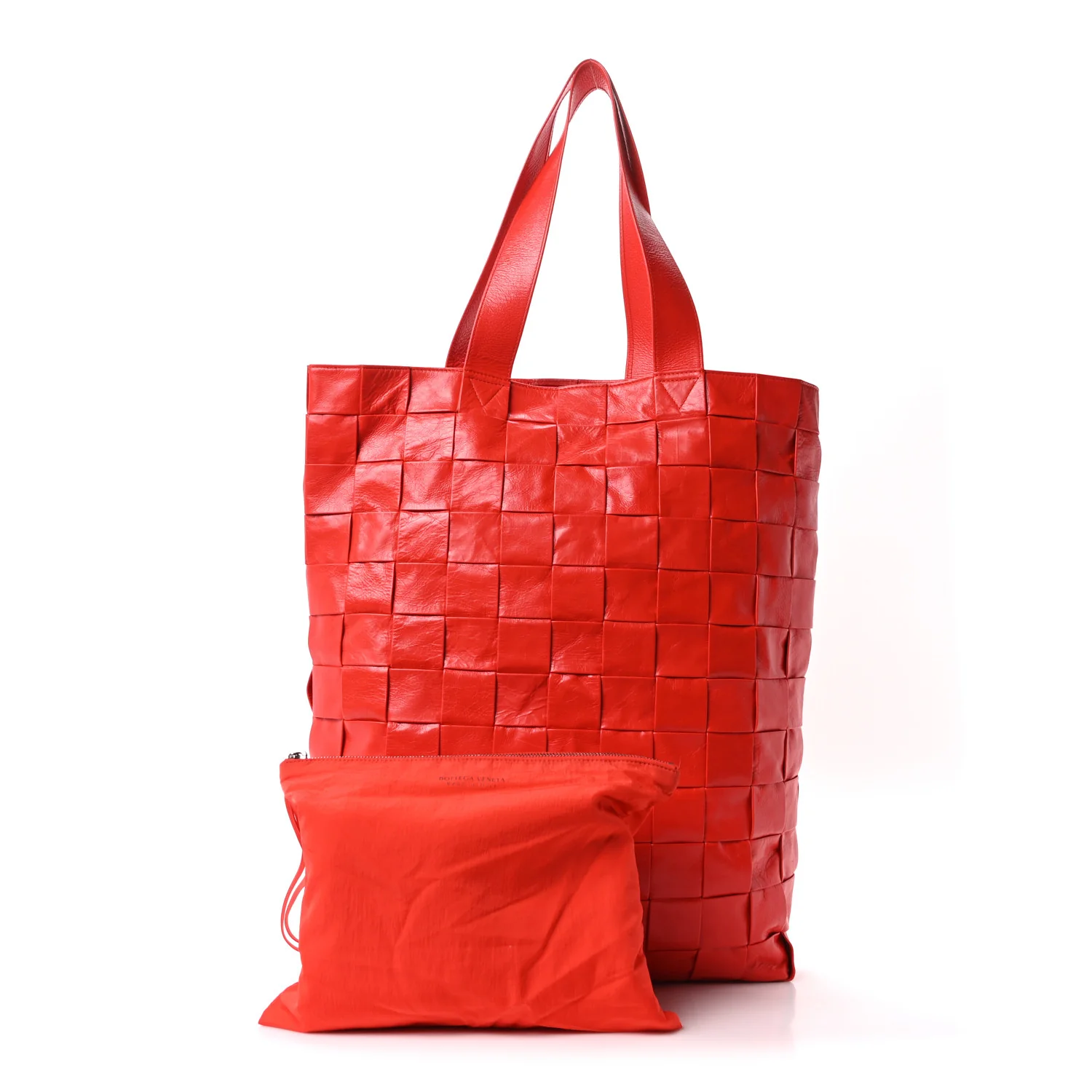 Calfskin Maxi Intrecciato Cassette Tote Tomato - Image 3