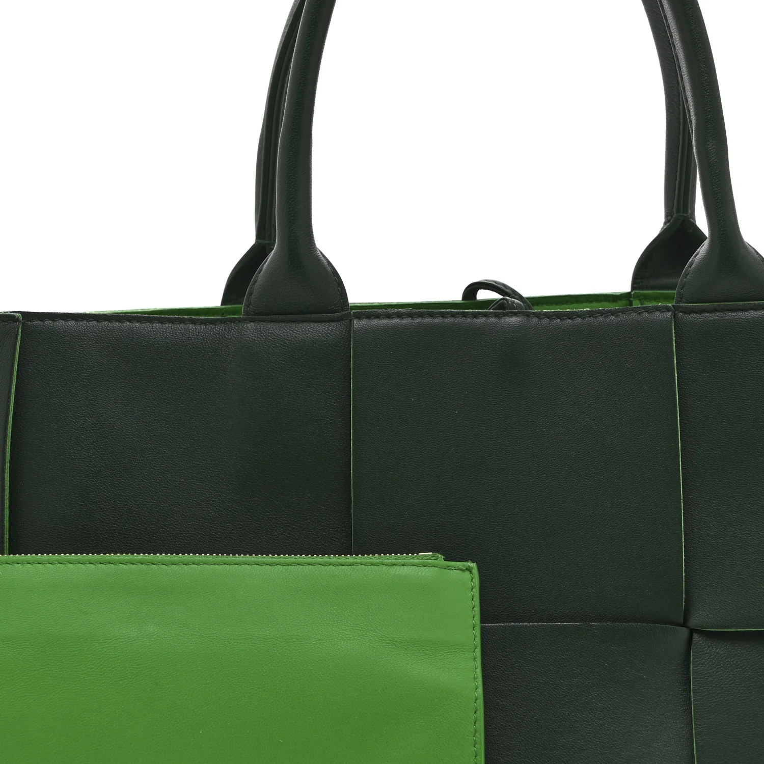Calfskin Maxi Intrecciato Medium Arco Tote Raintree - Image 8