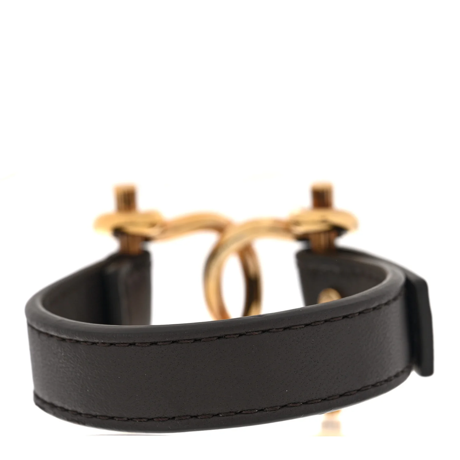 Calfskin Metal Knot Wrap Bracelet Fondant Gold - Image 3