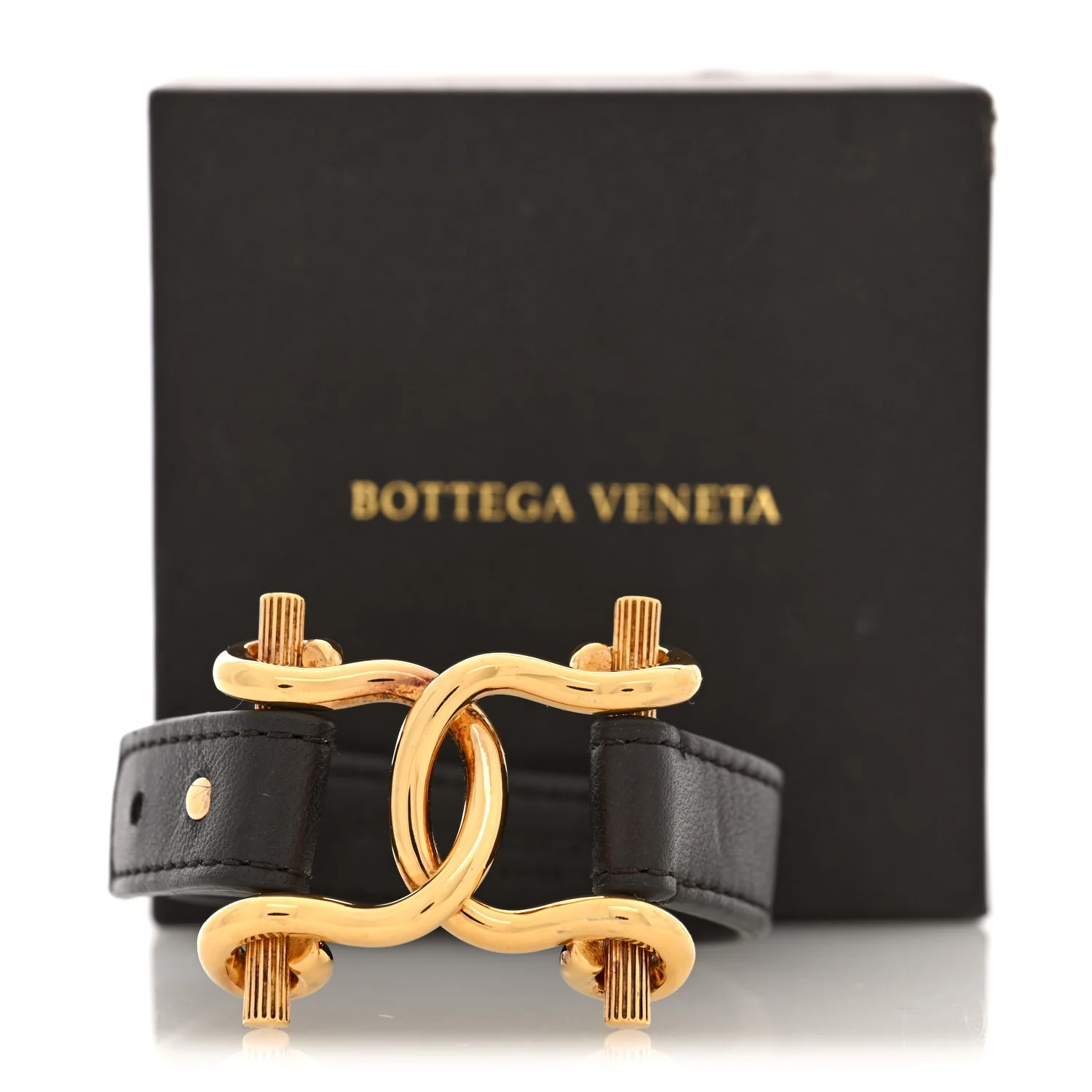 Calfskin Metal Knot Wrap Bracelet Fondant Gold - Image 5