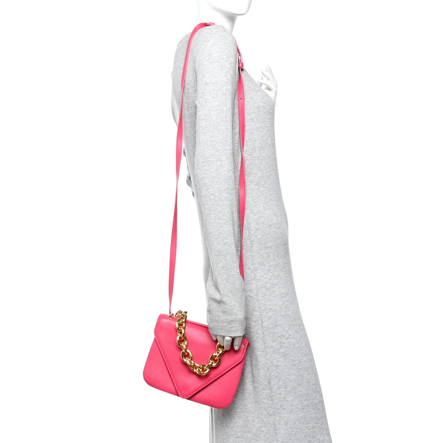 Calfskin Mount Envelope Bag Pink - Image 2