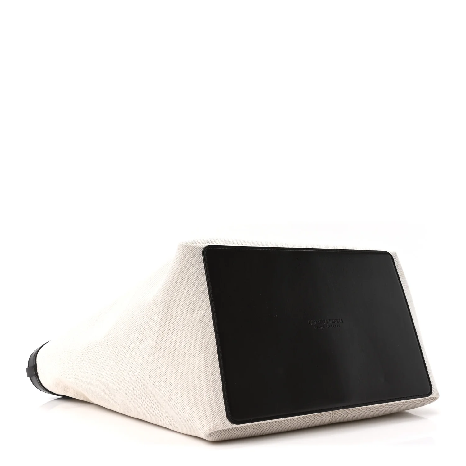 Canvas Mix Nappa Intrecciato Flip Flap Tote Natural Fondant - Image 4