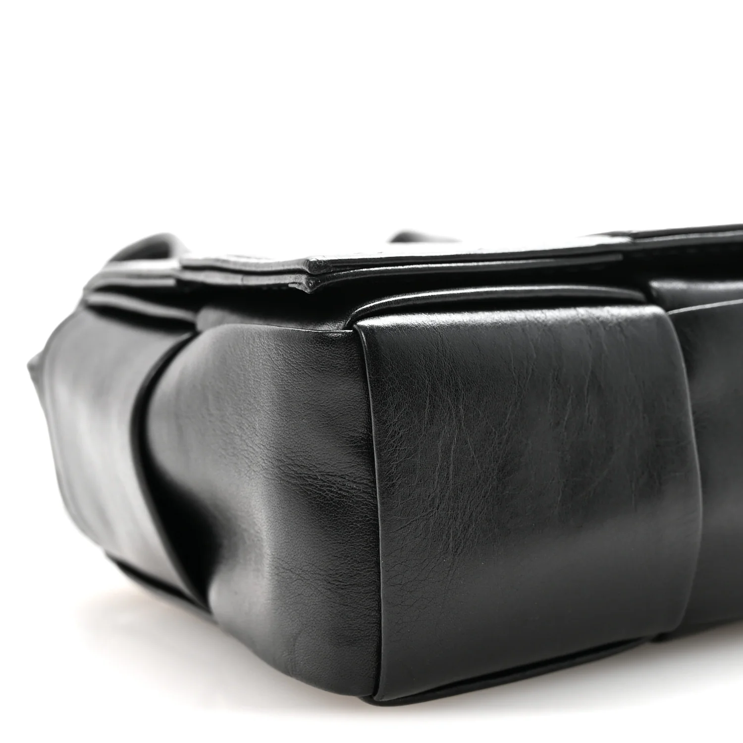 Crinkled Lambskin Maxi Intrecciato Extra Mini Cassette Crossbody Bag Black - Image 8