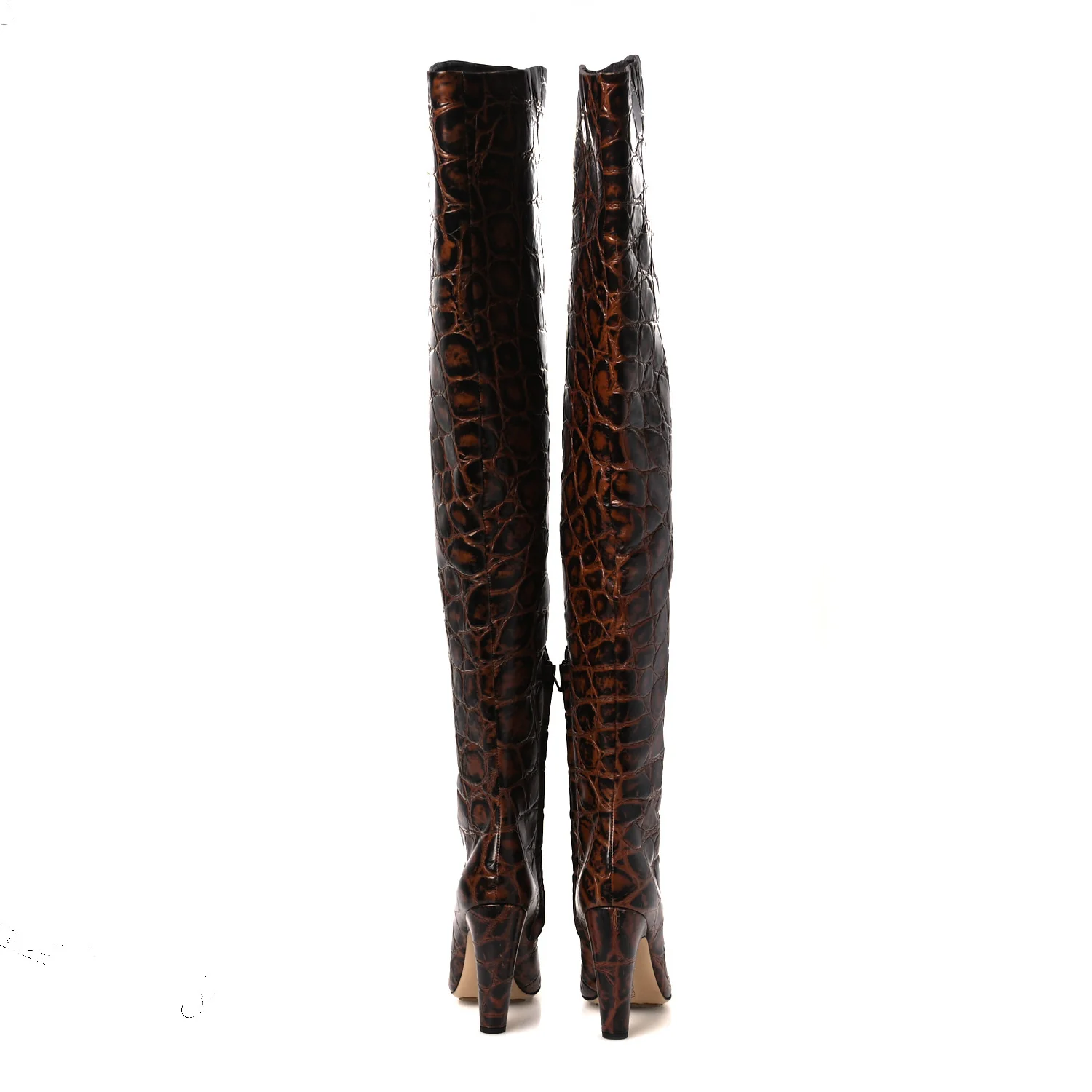 Croc Effect Canalazzo Over The Knee Boots 39 Barrel - Image 6