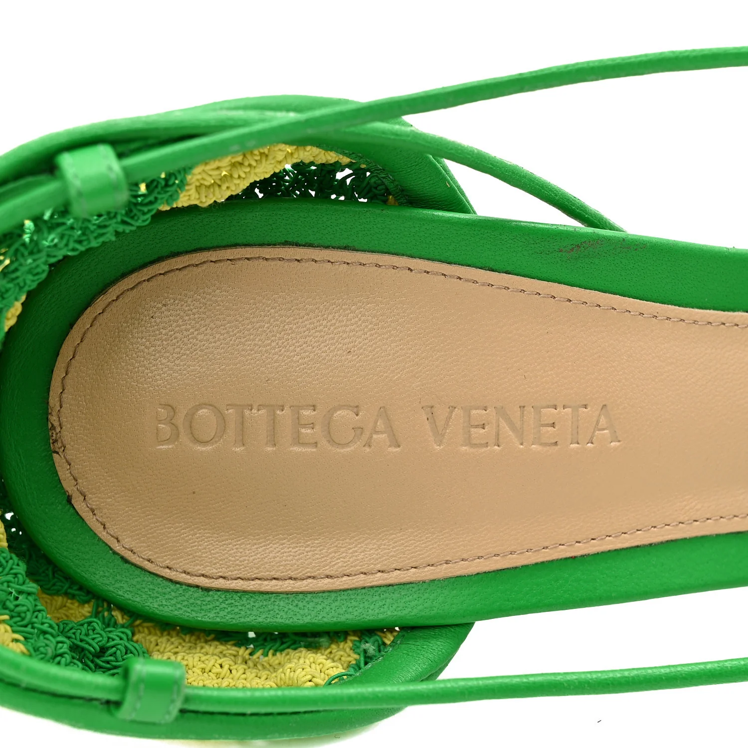 Crochet Stretch Ankle Tie Sandals 37 Kiwi Parakeet - Image 8