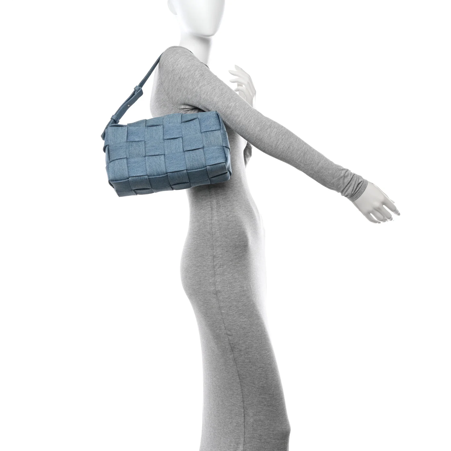 Denim Maxi Intrecciato Brick Cassette Bag Indigo - Image 3