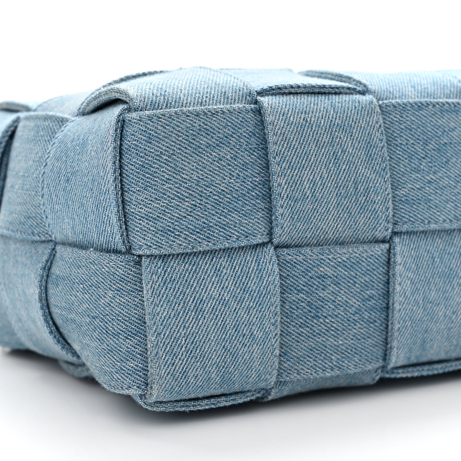 Denim Maxi Intrecciato Brick Cassette Bag Indigo - Image 9