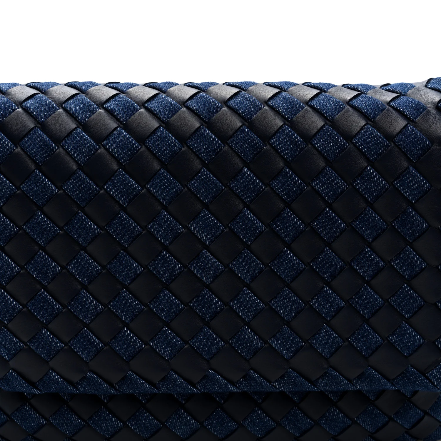 Denim Nappa Intrecciato Padded Messenger Abyss Indigo - Image 7