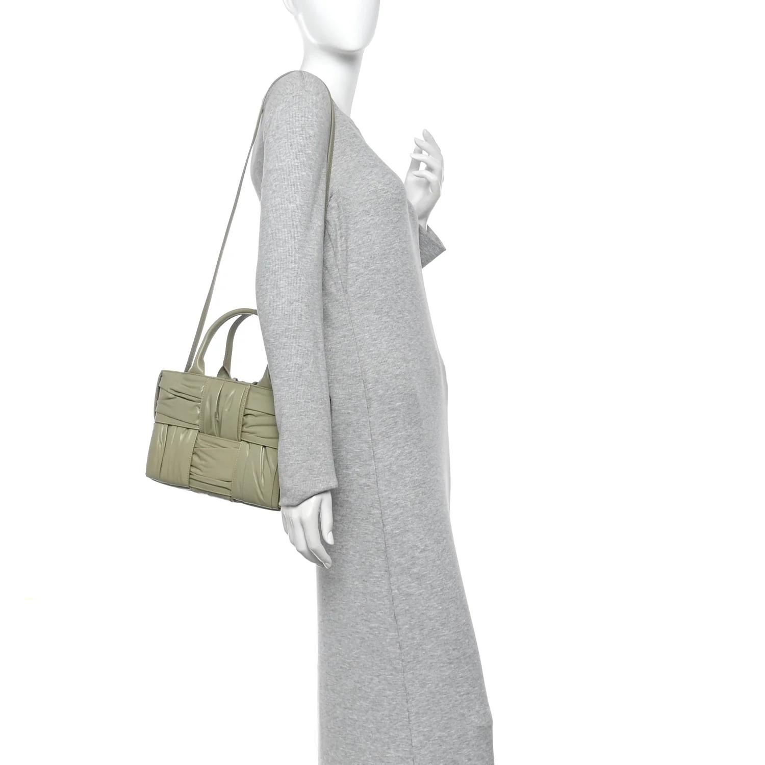 Foulard Intrecciato Pleated Arco Tote Travertine - Image 2