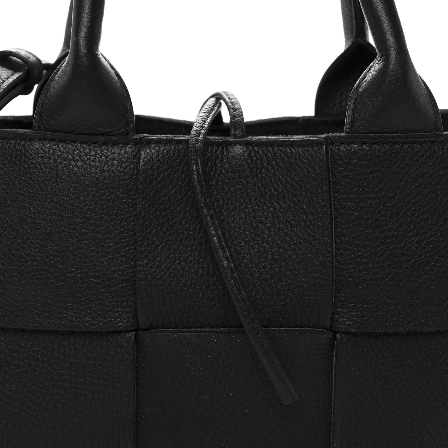 Grained Calfskin Intrecciato Mini Arco Tote Black - Image 9