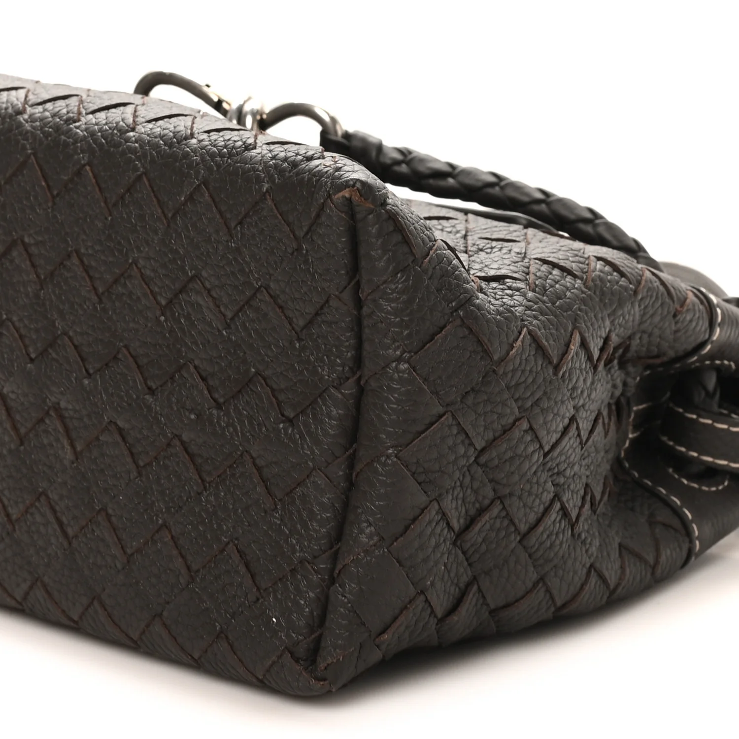 Grained Calfskin Intrecciato Small Andiamo Messenger Bag Fondant - Image 9