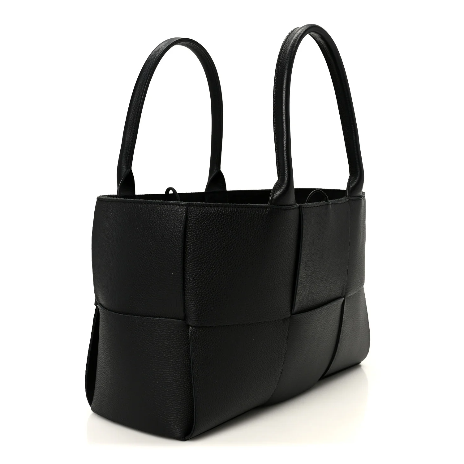 Grained Calfskin Intrecciato Small Arco Tote Black - Image 4
