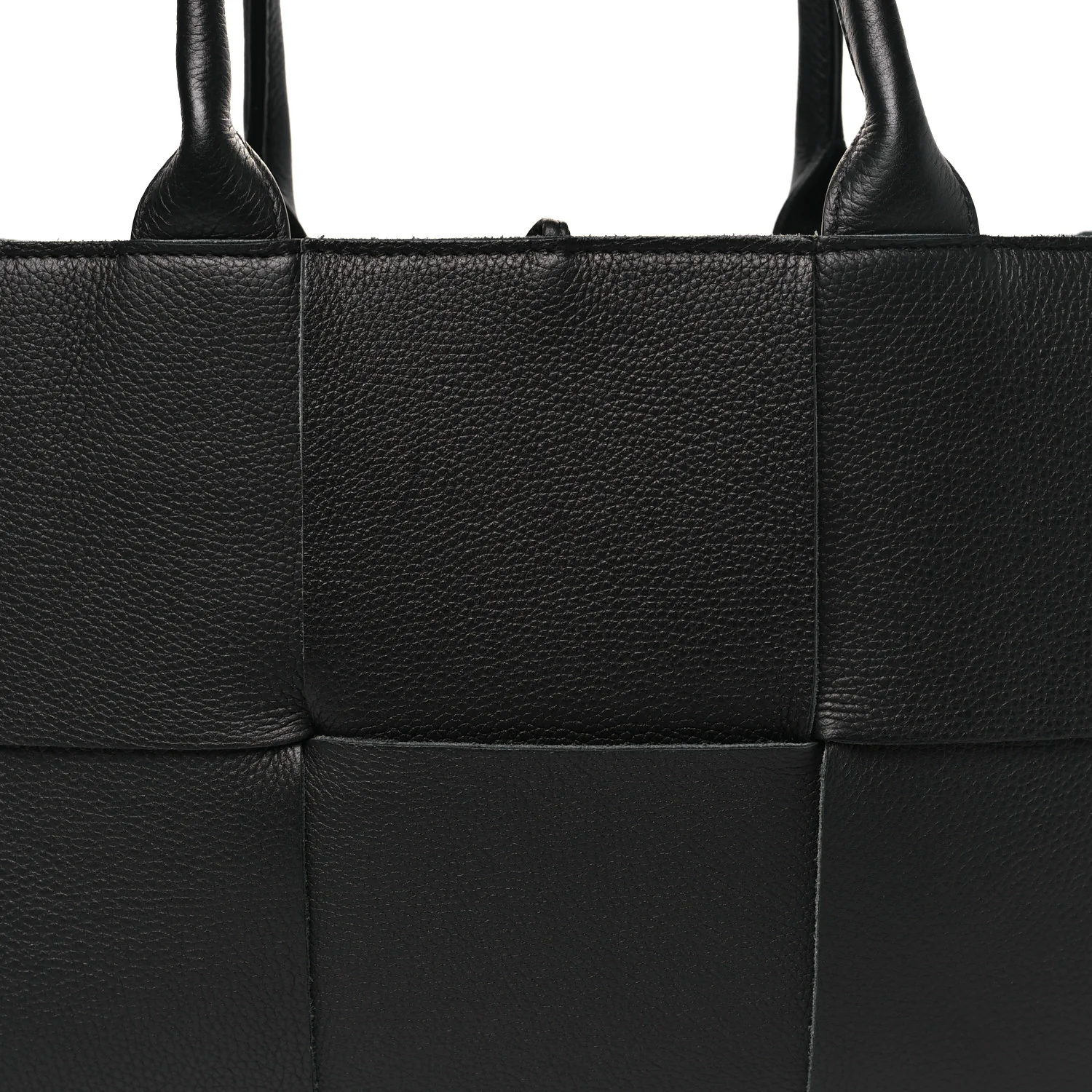 Grained Calfskin Intrecciato Small Arco Tote Black - Image 8
