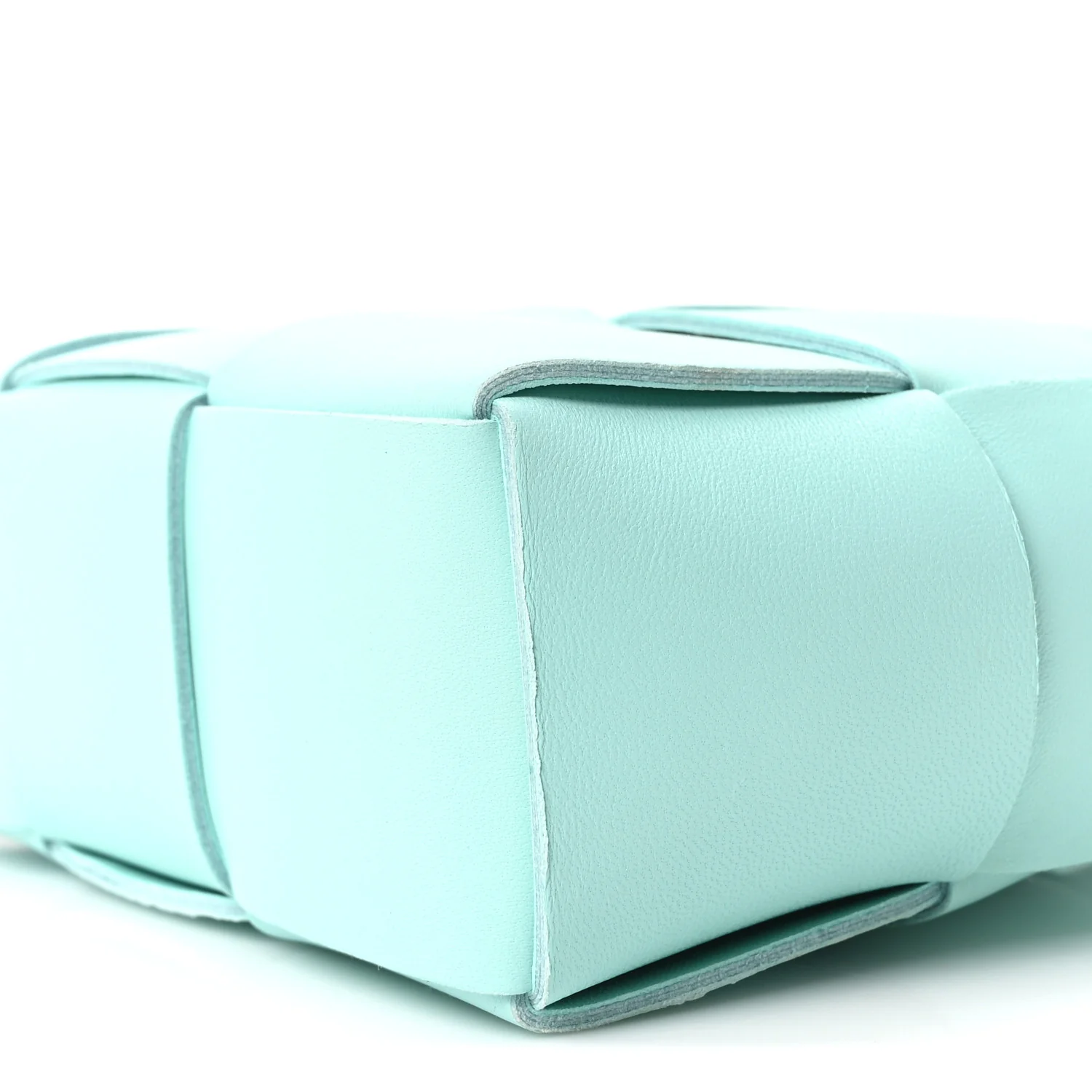 Grained Calfskin Maxi Intrecciato Small Arco Tote Pale Blue - Image 10