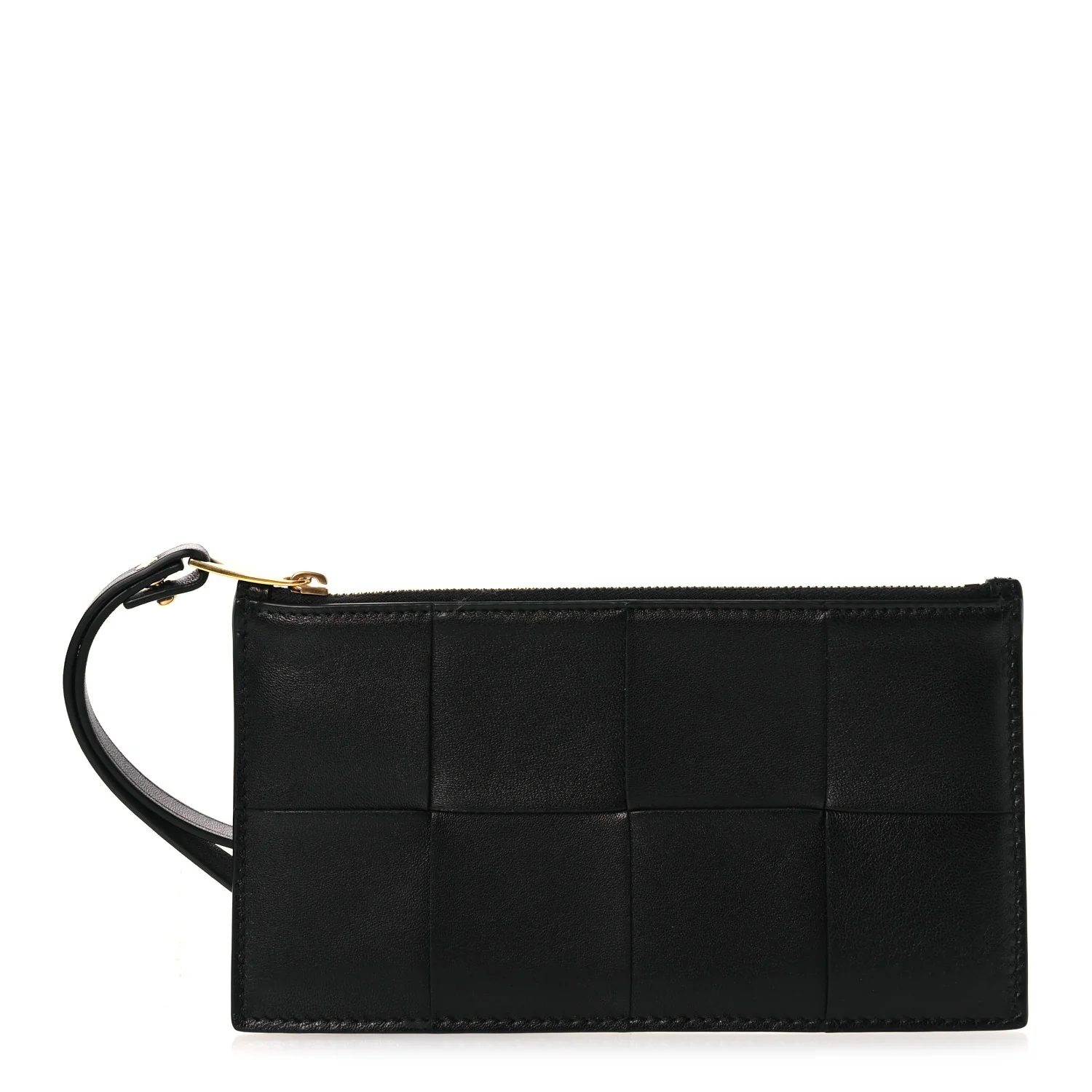 Lambskin Maxi Intrecciato Bill Pouch Black