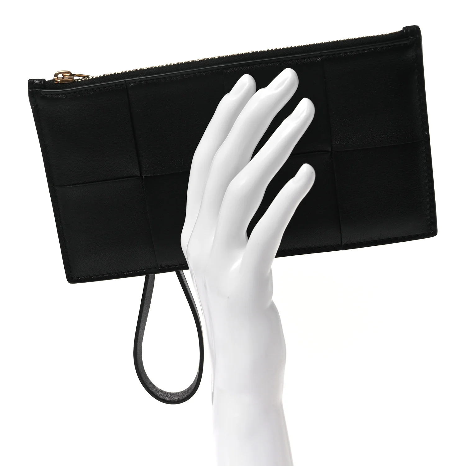 Lambskin Maxi Intrecciato Bill Pouch Black - Image 2
