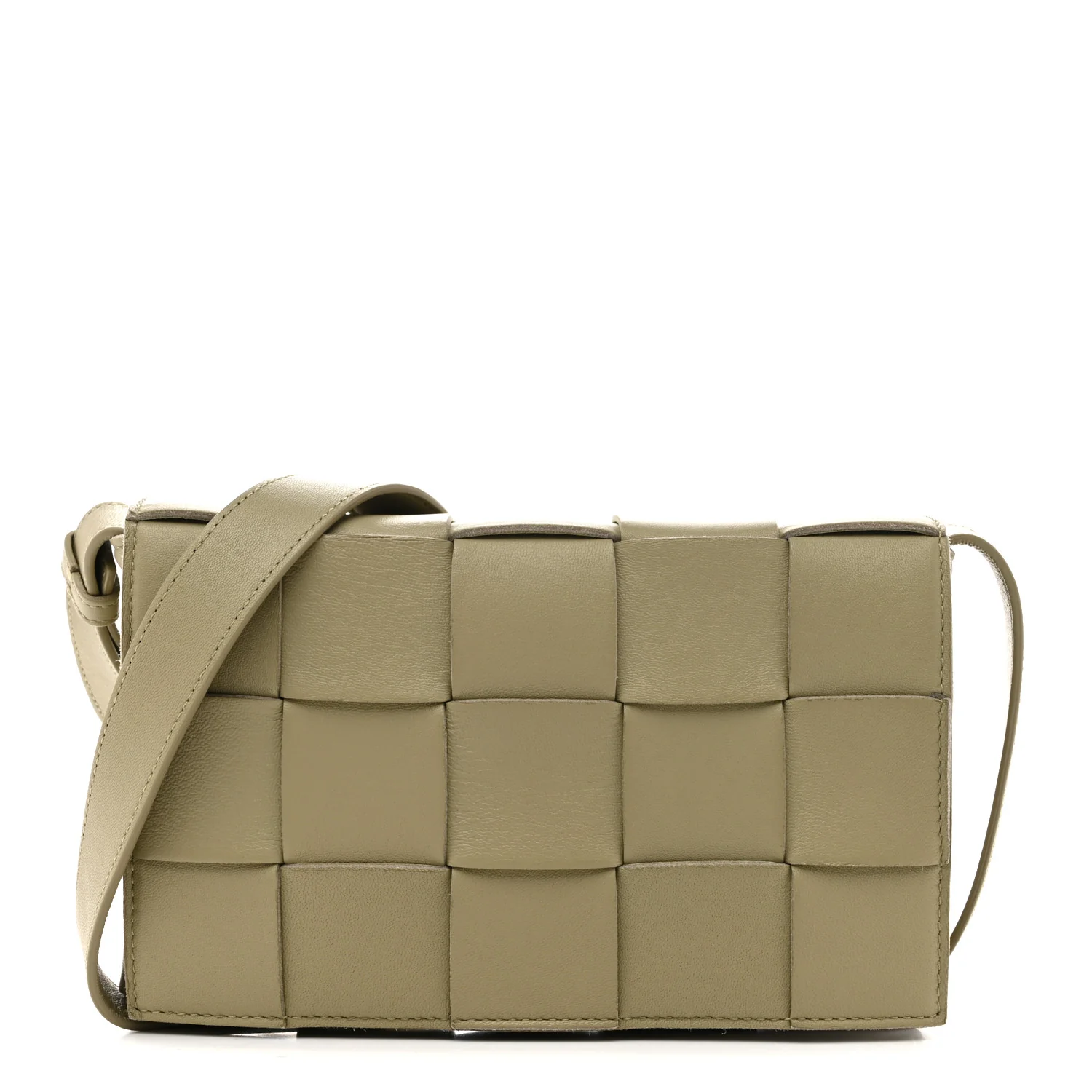 Lambskin Maxi Intrecciato Cassette Crossbody Bag Travertine