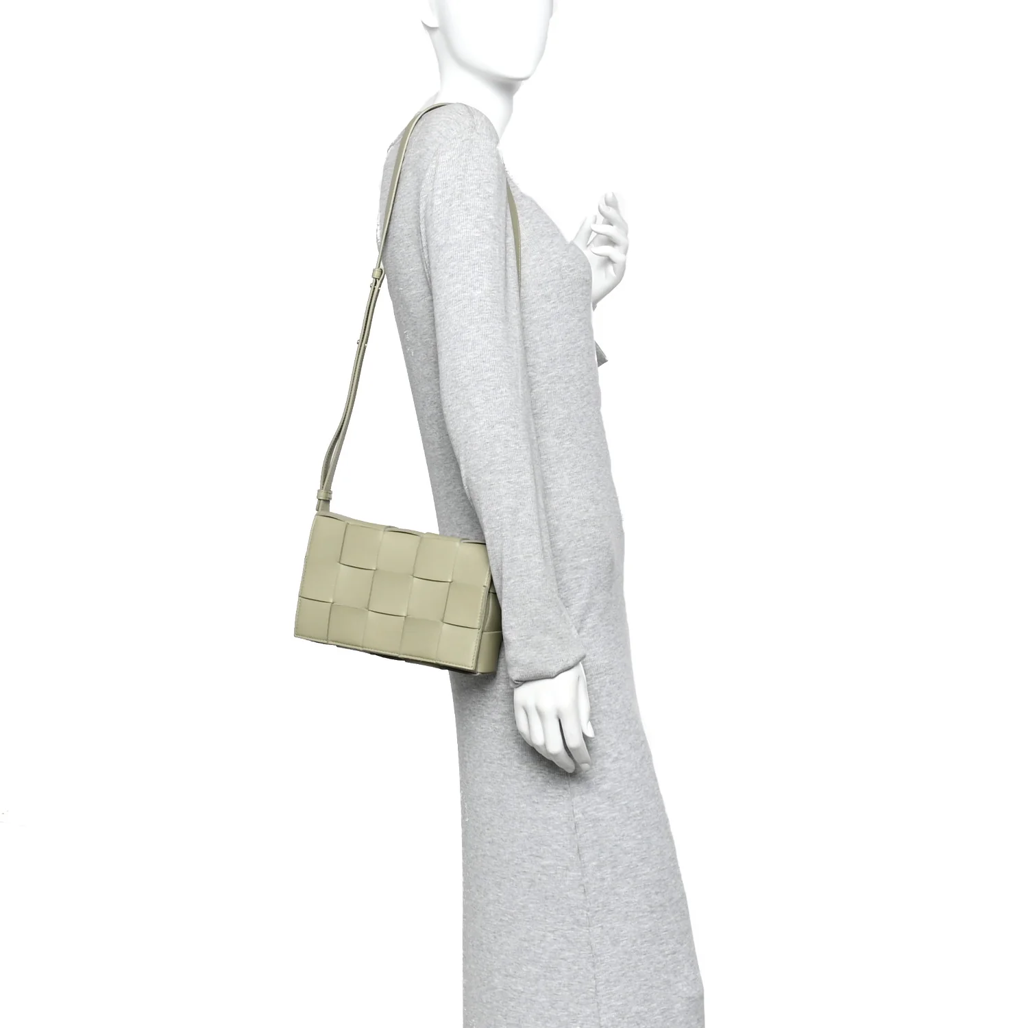 Lambskin Maxi Intrecciato Cassette Crossbody Bag Travertine - Image 2