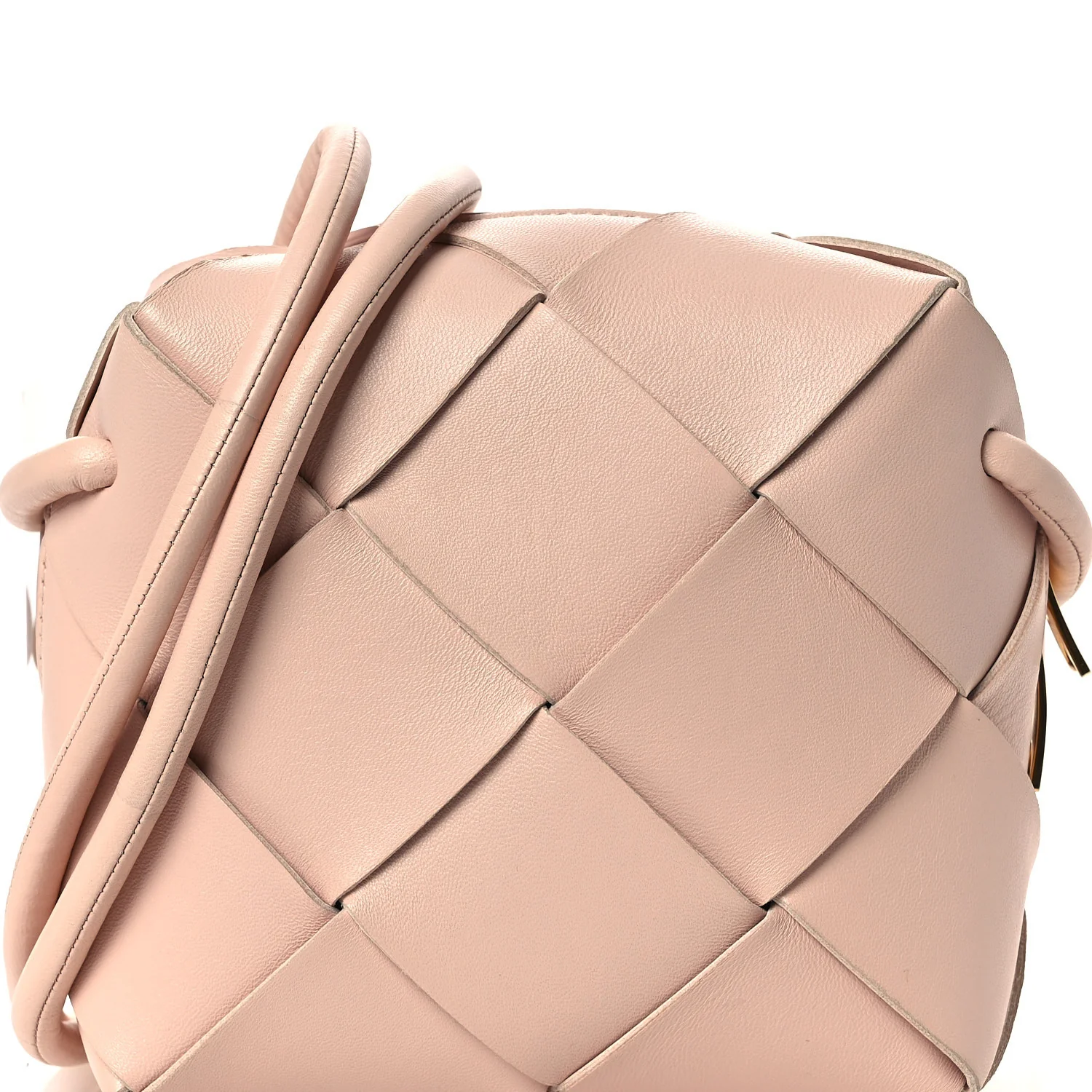 Lambskin Maxi Intrecciato Mini Cassette Camera Bag Macaroon - Image 6