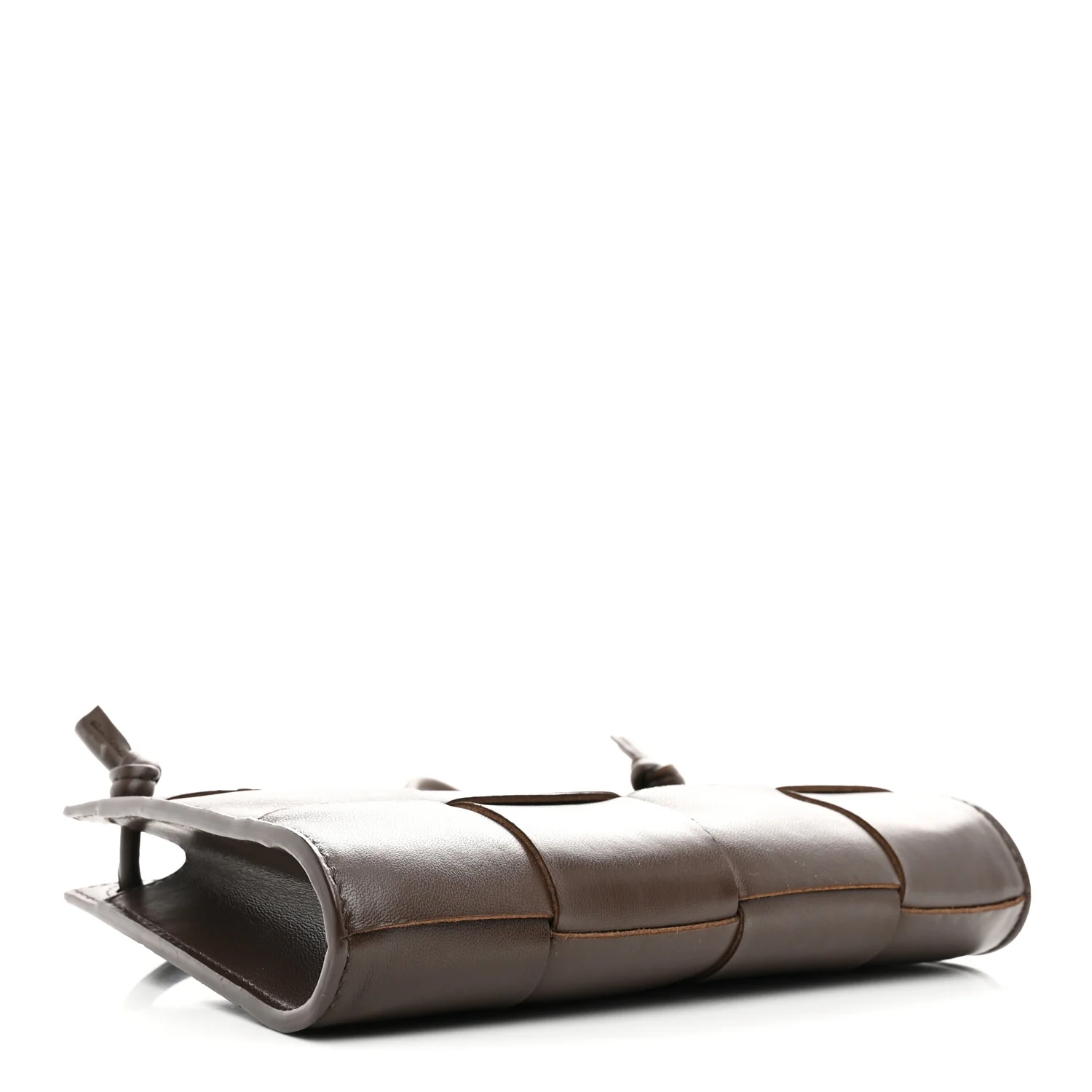 Lambskin Maxi Intrecciato Mini Cassette Crossbody Pouch Brown - Image 4
