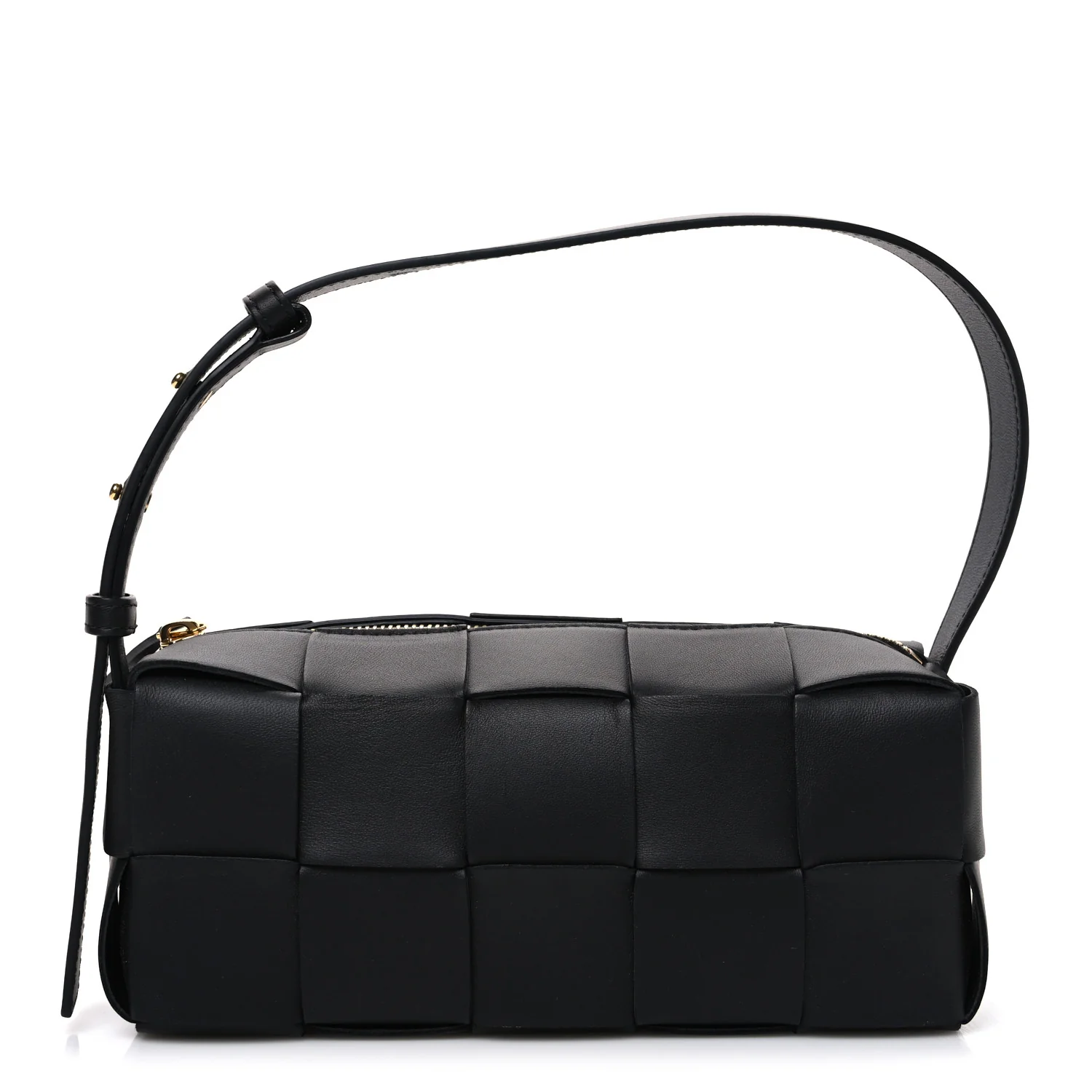 Lambskin Maxi Intrecciato Small Brick Cassette Bag Black