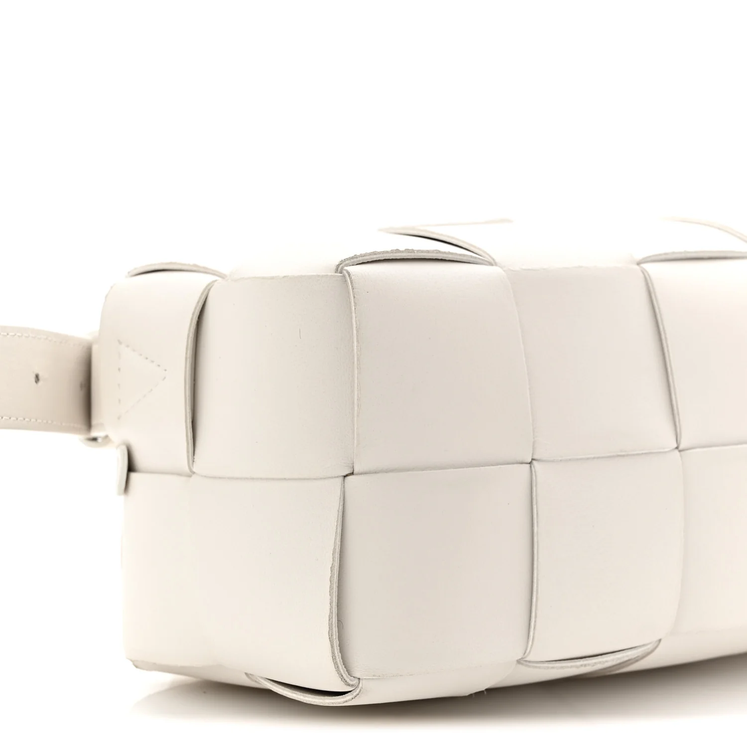 Lambskin Maxi Intrecciato Small Brick Cassette Bag White - Image 9