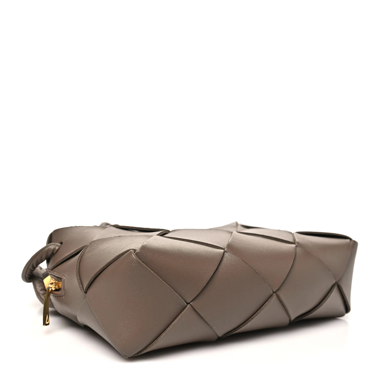 Lambskin Maxi Intrecciato Small Cassette Camera Bag Taupe Grey - Image 4