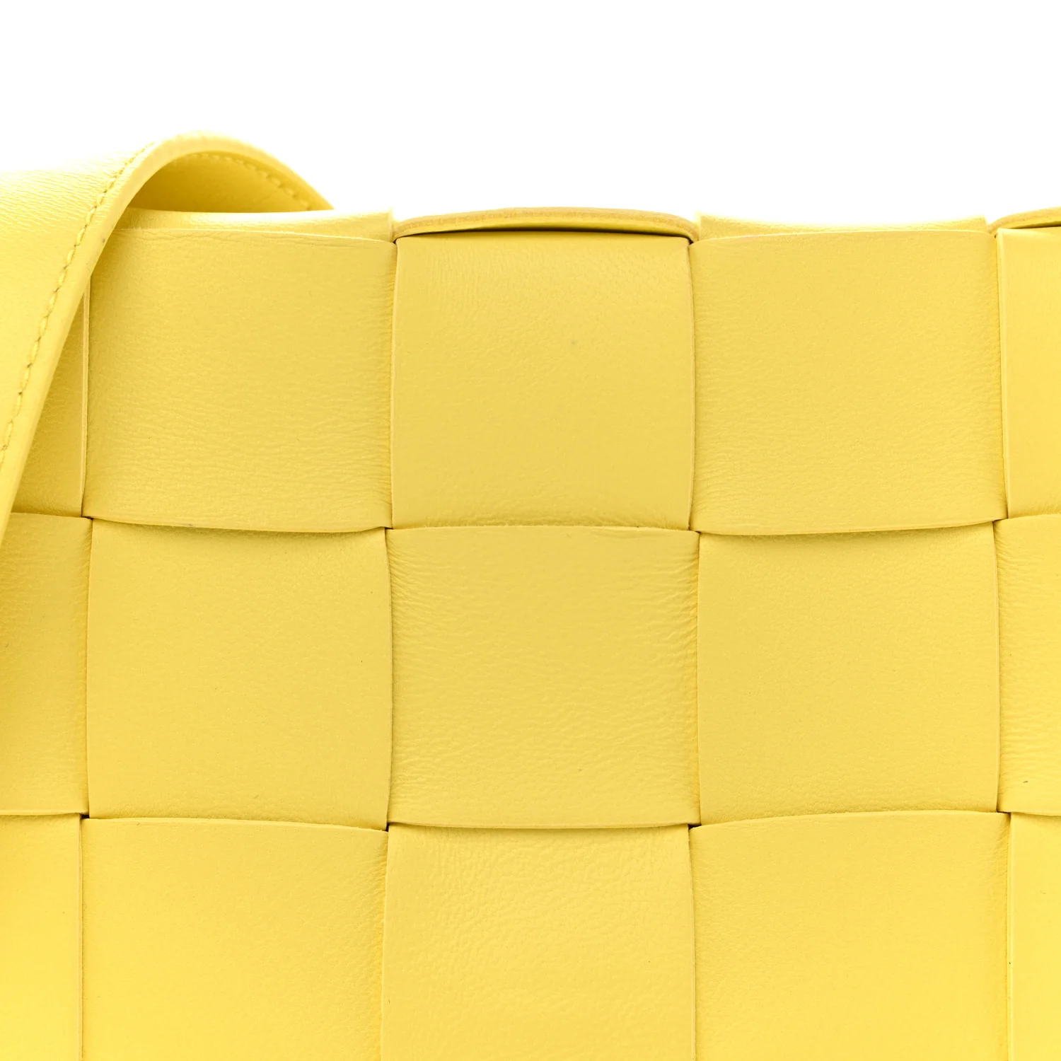 Lambskin Maxi Intrecciato Small Cassette Crossbody Bag Lemonade - Image 15
