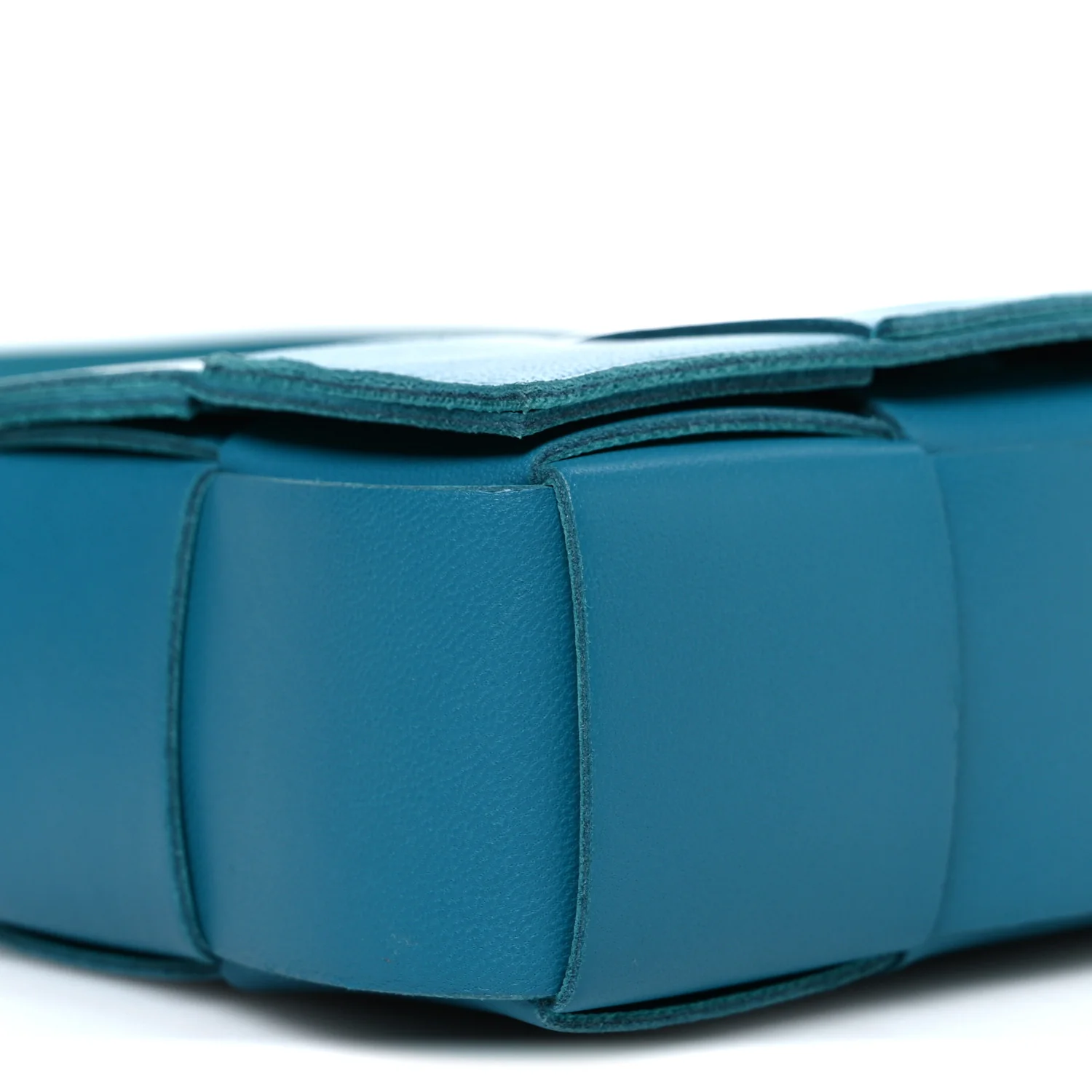 Lambskin Maxi Intreccio Candy Cassette Crossbody Bag Petrol Blue - Image 7