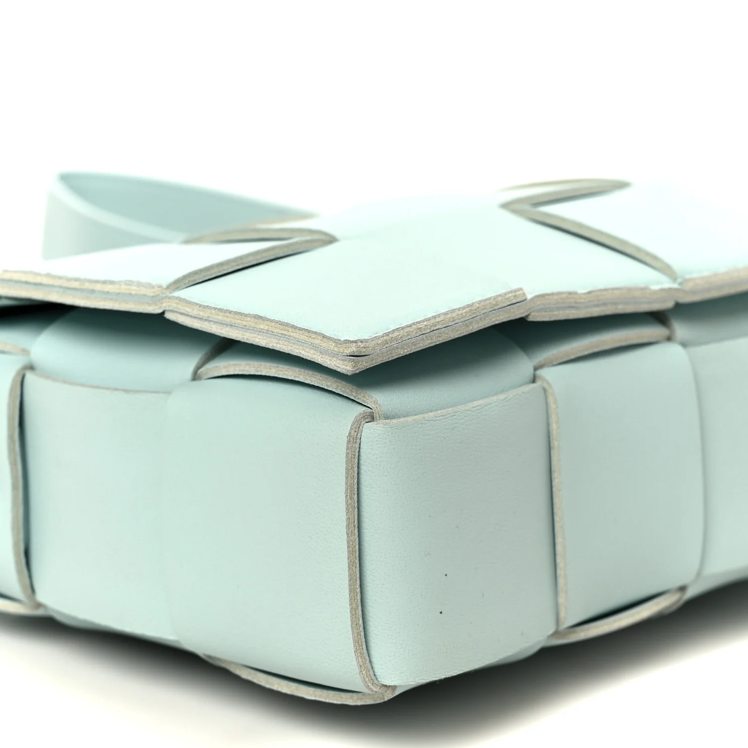 Lambskin Maxi Intreccio Cassette Bag Teal Washed - Image 10