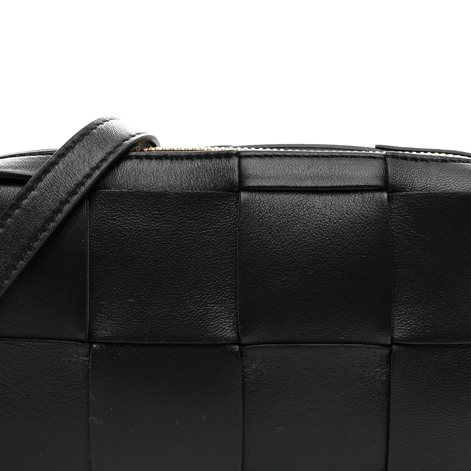 Lambskin Maxi Intreccio Cassette Phone Pouch Crossbody Bag Black - Image 7