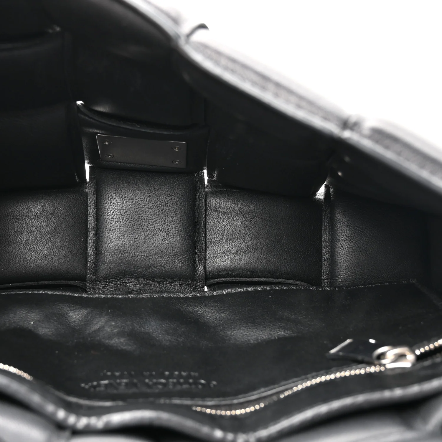 Lambskin Maxi Intreccio Padded Chain Cassette Crossbody Bag Black - Image 5