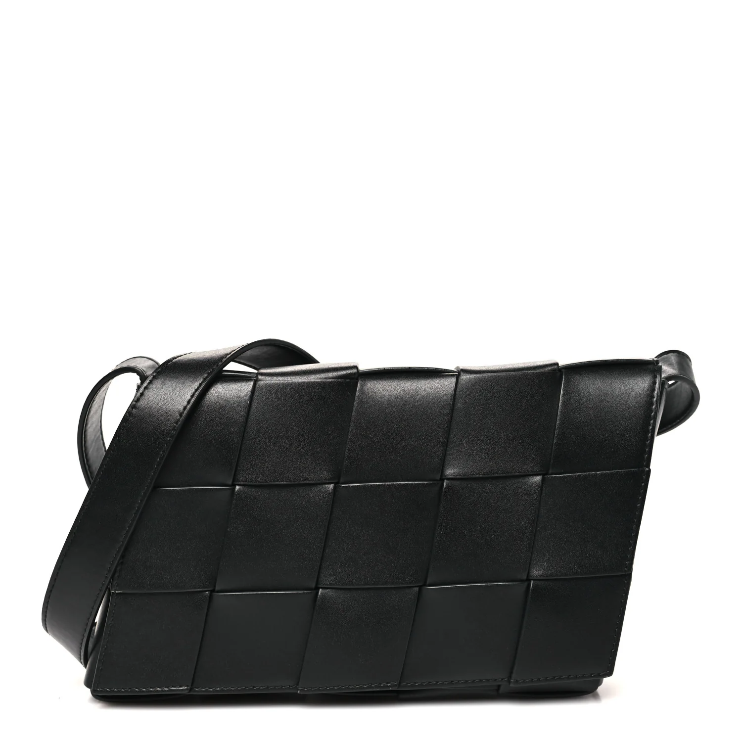 Lambskin Maxi Intreccio Speed Cassette Crossbody Bag Black
