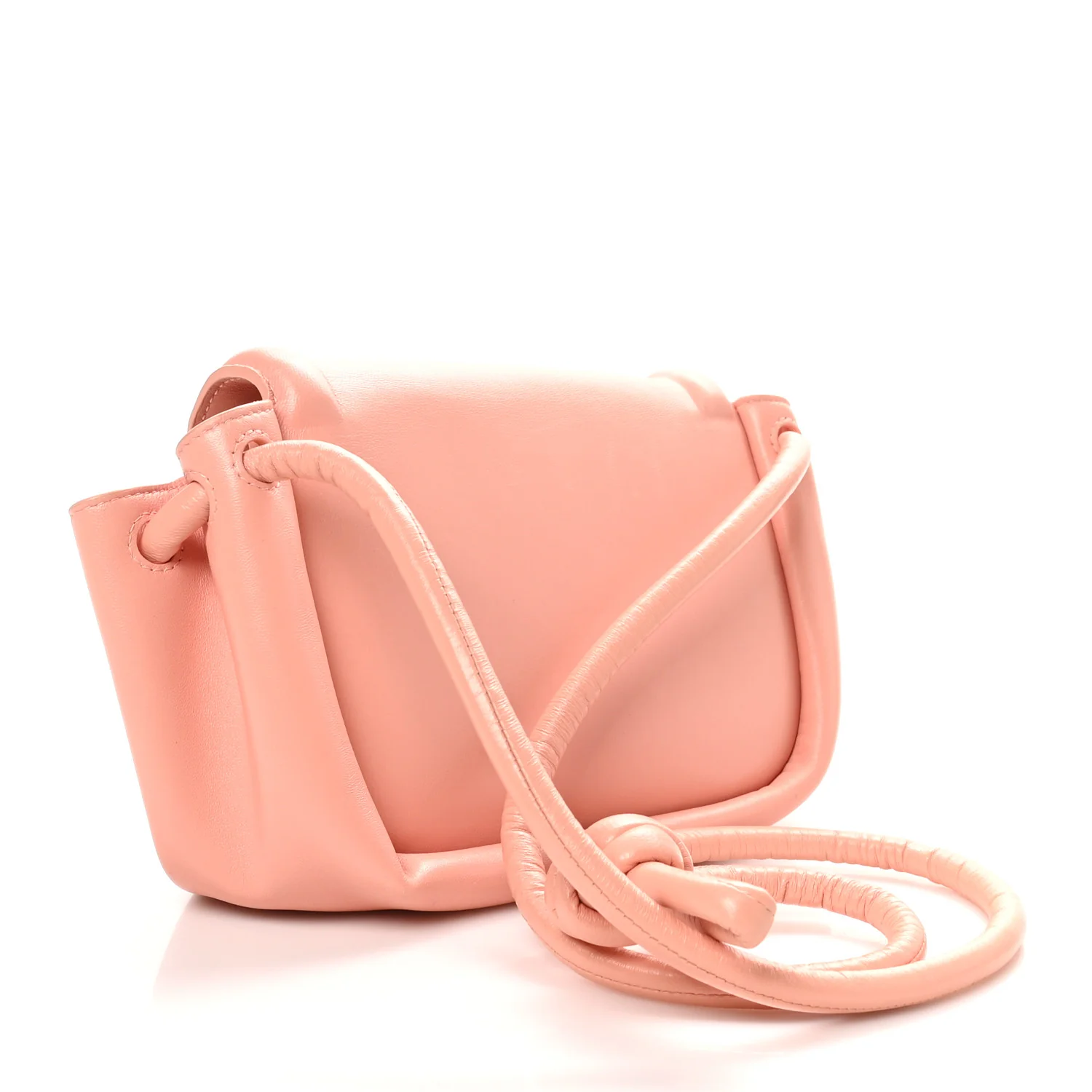 Lambskin Small Beak Triangle Flap Shoulder Bag Peachy Silver - Image 3