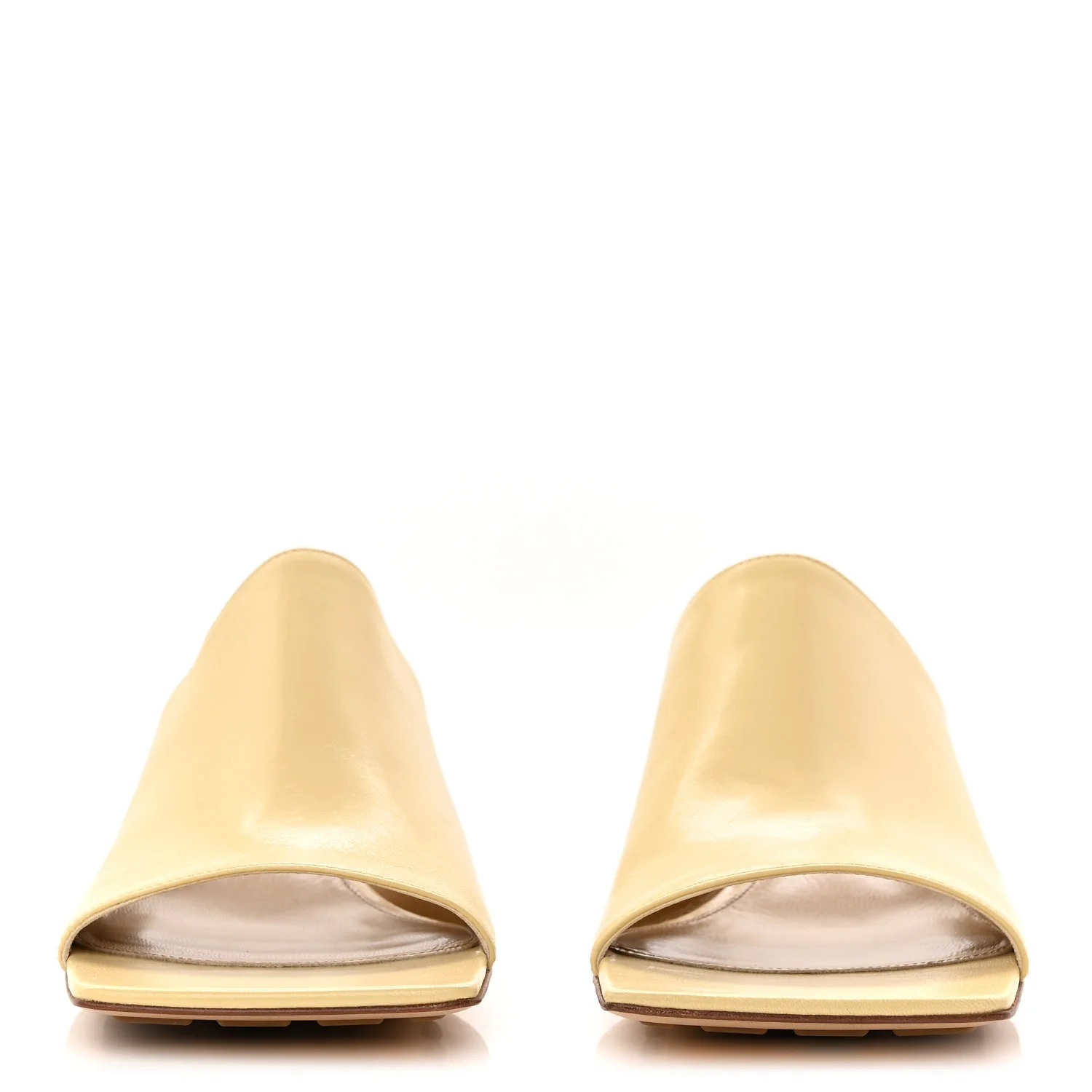 Lambskin Stretch Mule Sandals 37.5 Moon Beam - Image 3