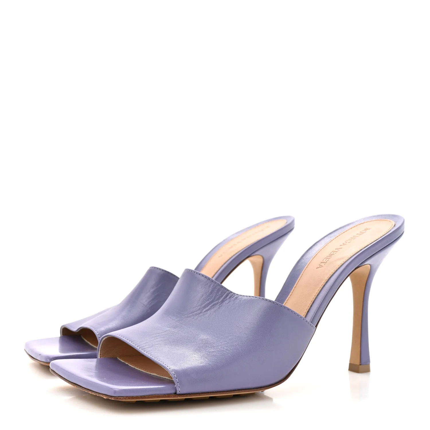 Lambskin Stretch Mule Sandals 41 Lavender - Image 4