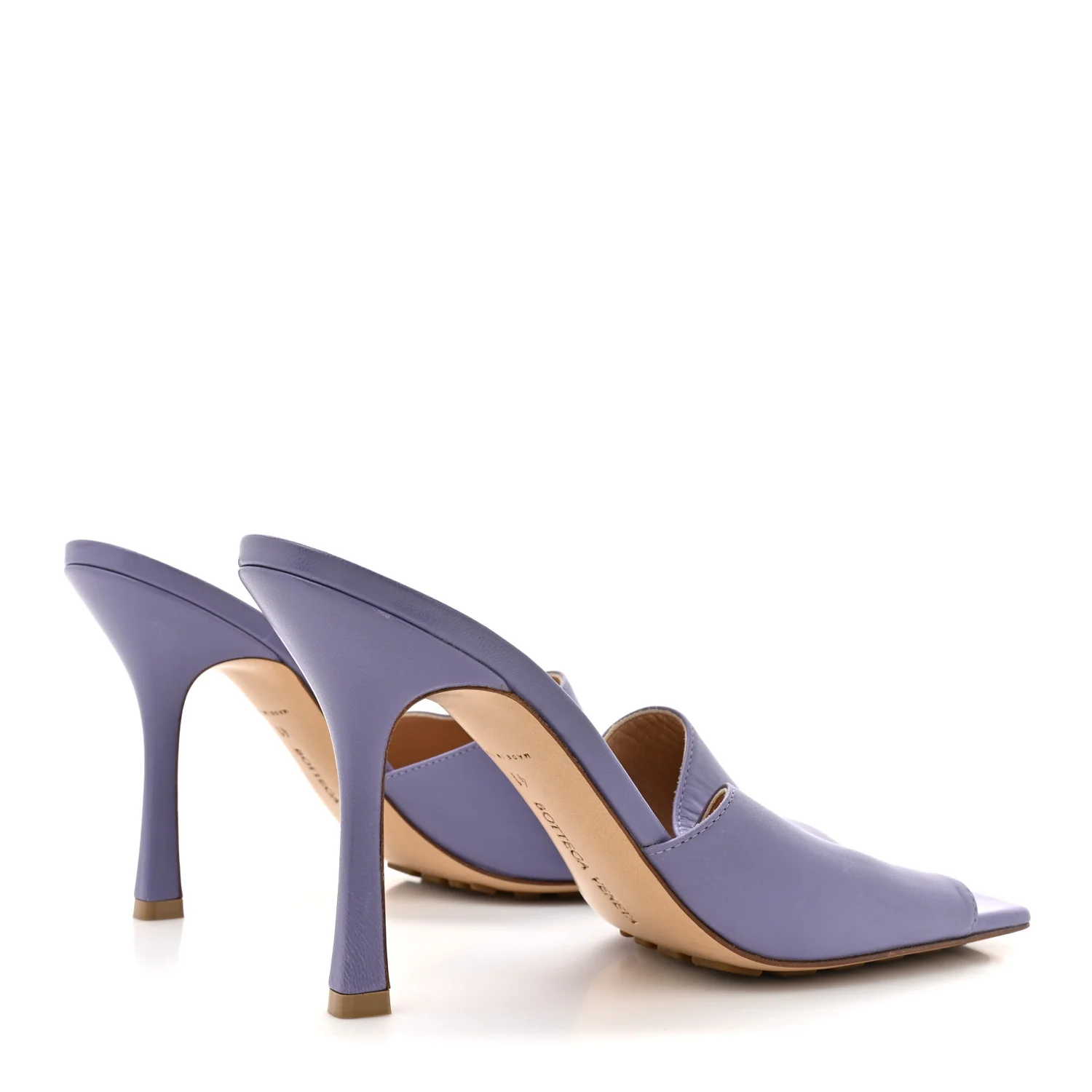 Lambskin Stretch Mule Sandals 41 Lavender - Image 5