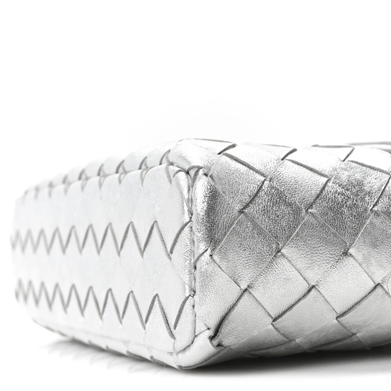 Laminated Nappa Intrecciato Bang Bang Vanity Case Silver - Image 10