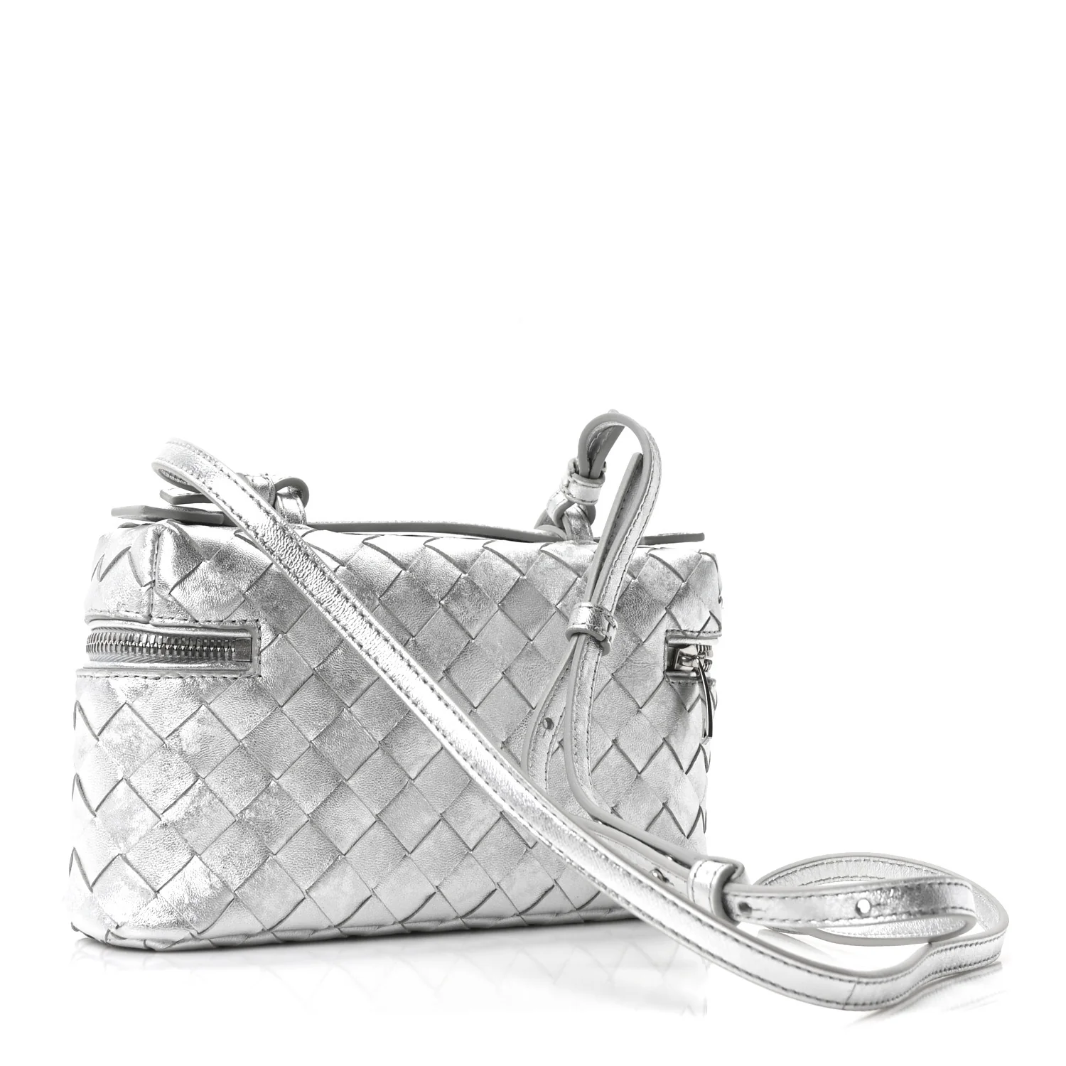 Laminated Nappa Intrecciato Bang Bang Vanity Case Silver - Image 3