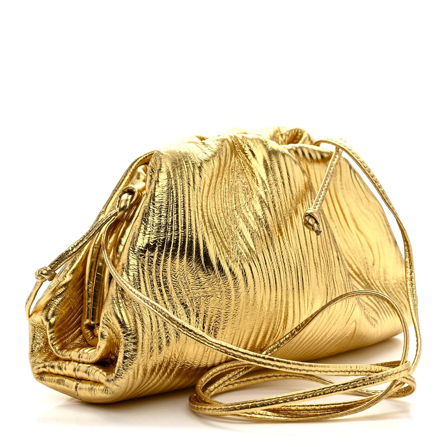 Metallic Bark Calfskin The Mini Pouch Gold - Image 3