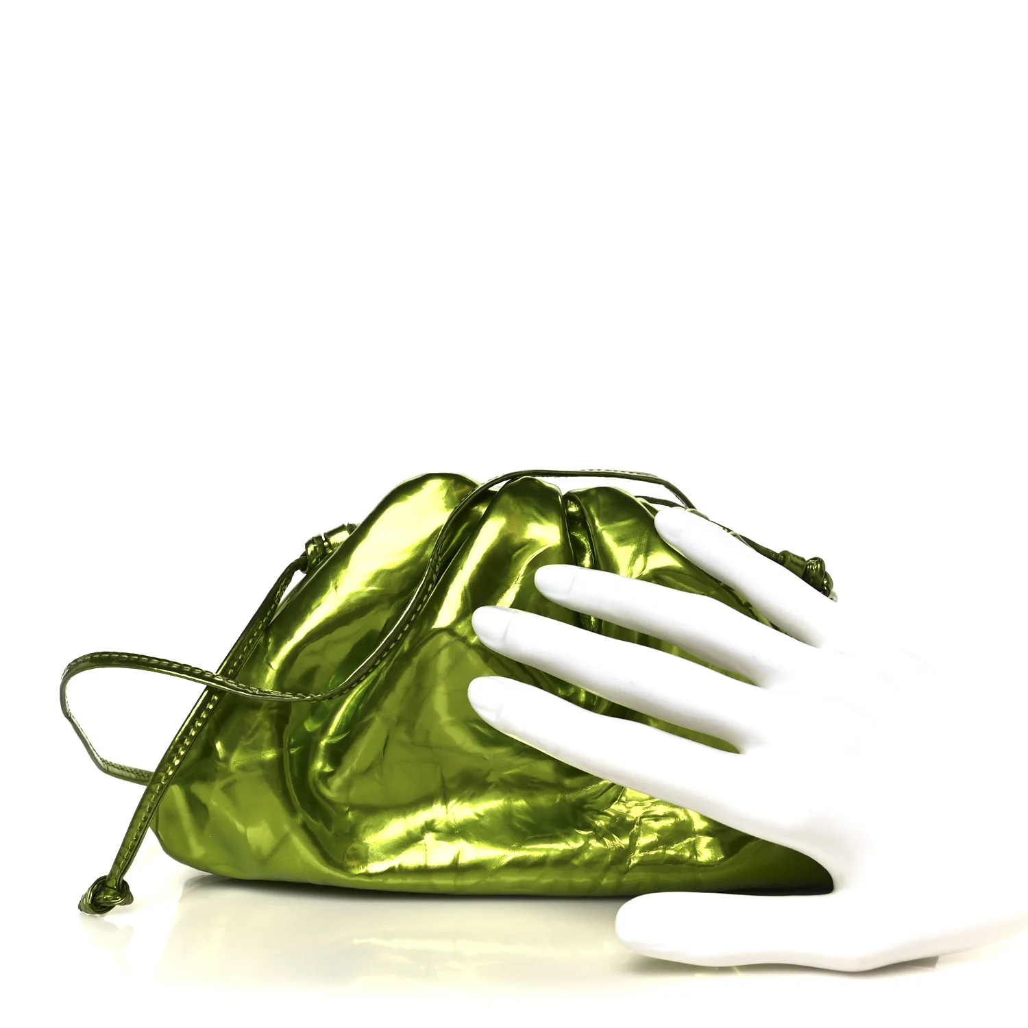 Metallic Crushed Calfskin The Mini Pouch Chlorophyll - Image 3
