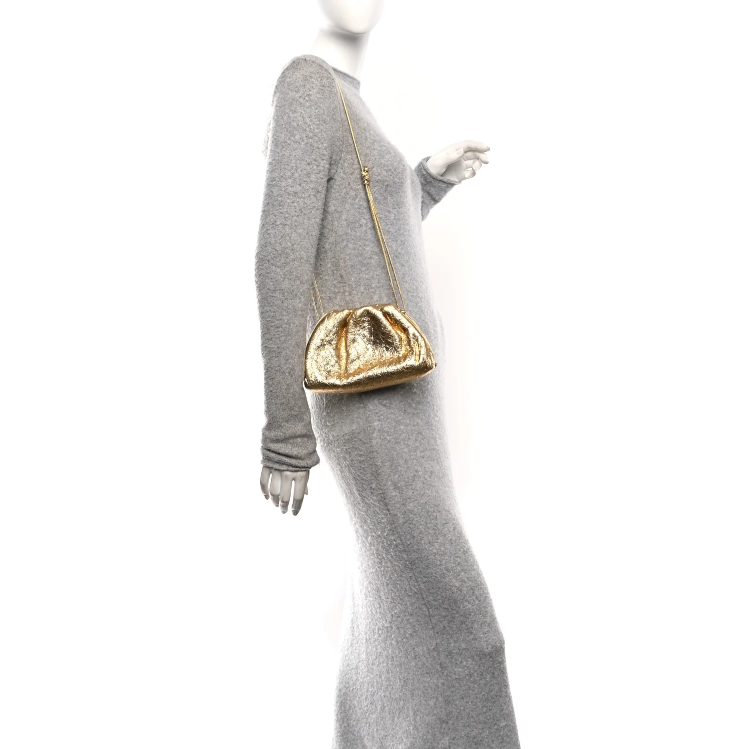 Metallic Crushed Calfskin The Mini Pouch Gold - Image 2