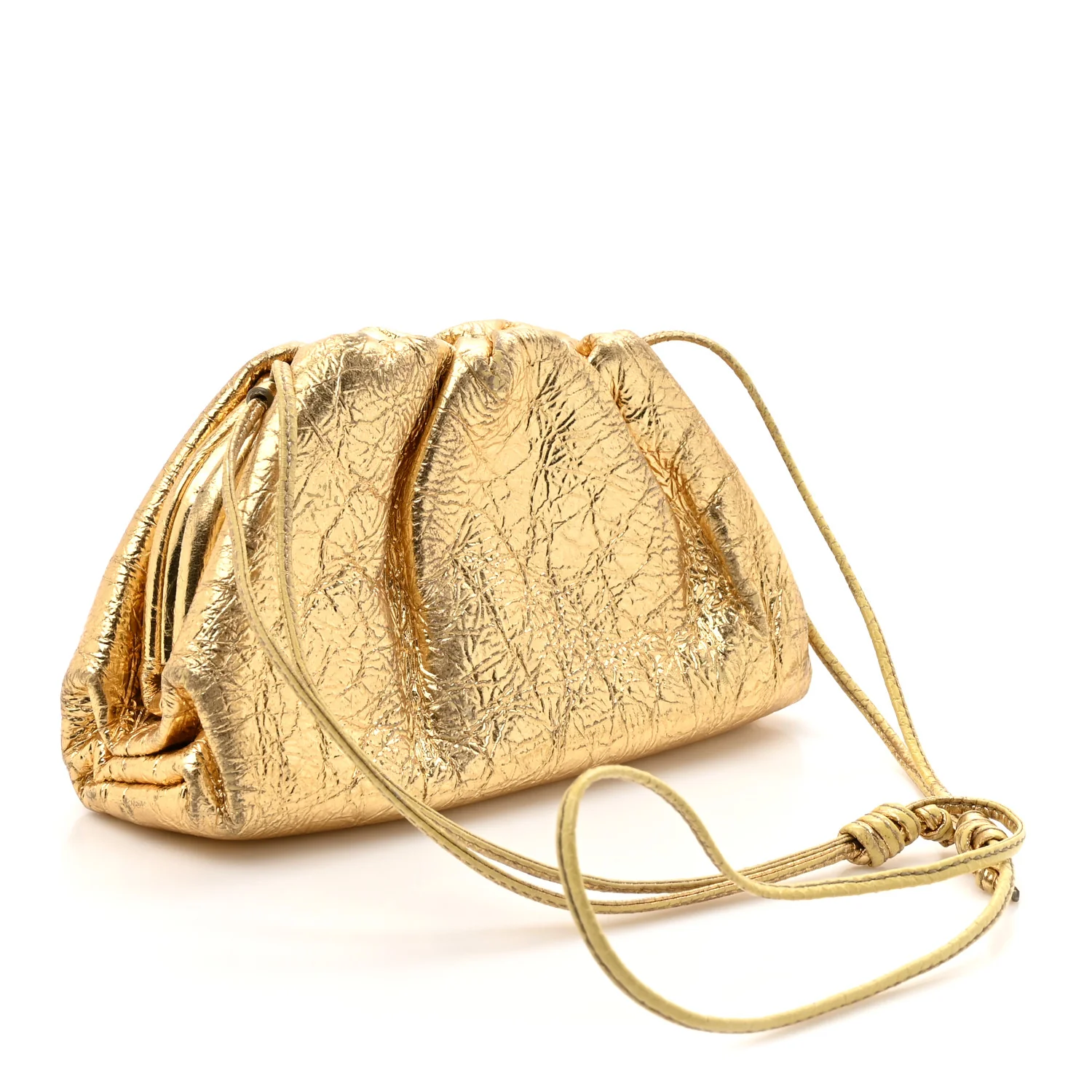Metallic Crushed Calfskin The Mini Pouch Gold - Image 3